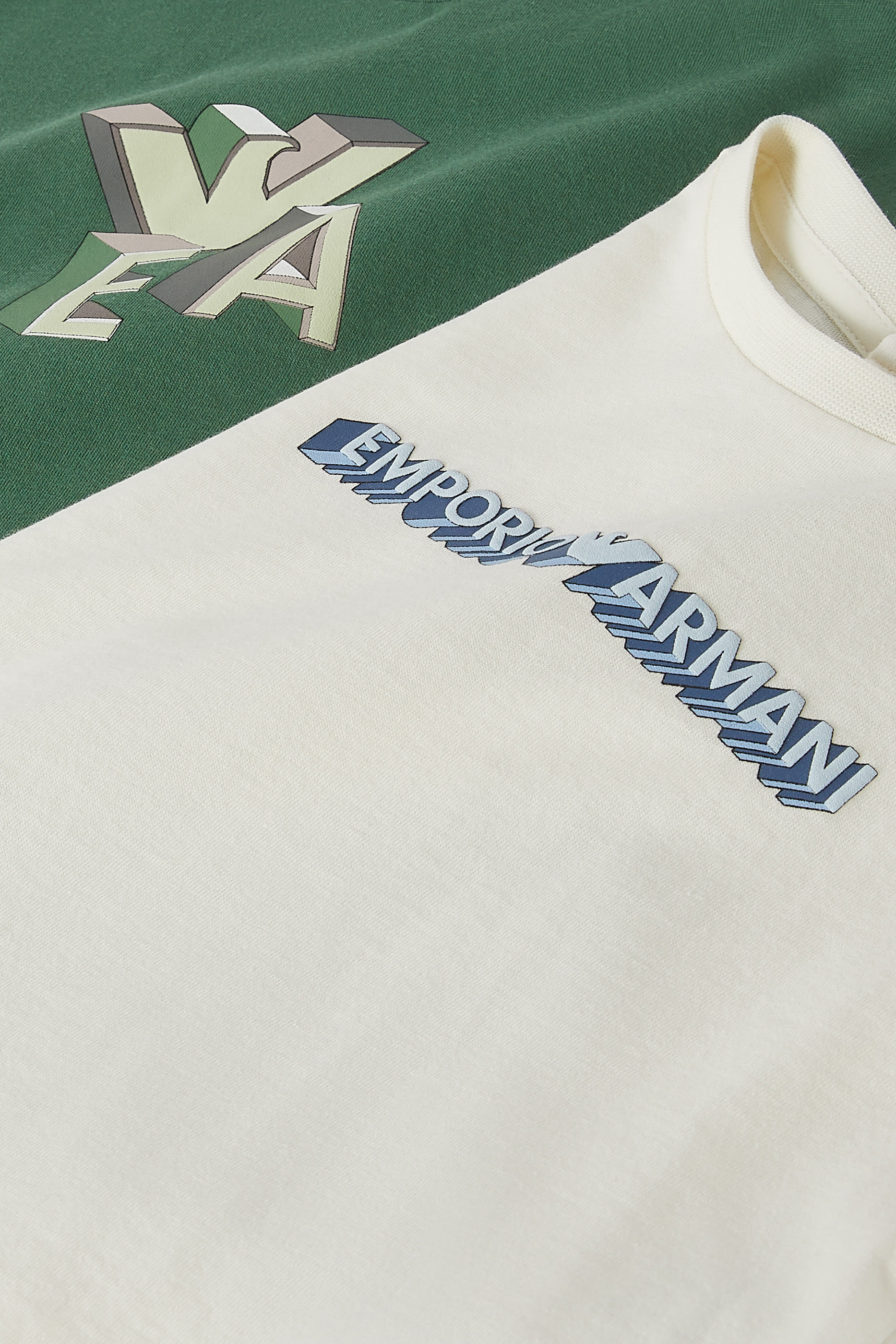 طقم تيشيرت بطبعة شعار الماركة، قطعتين