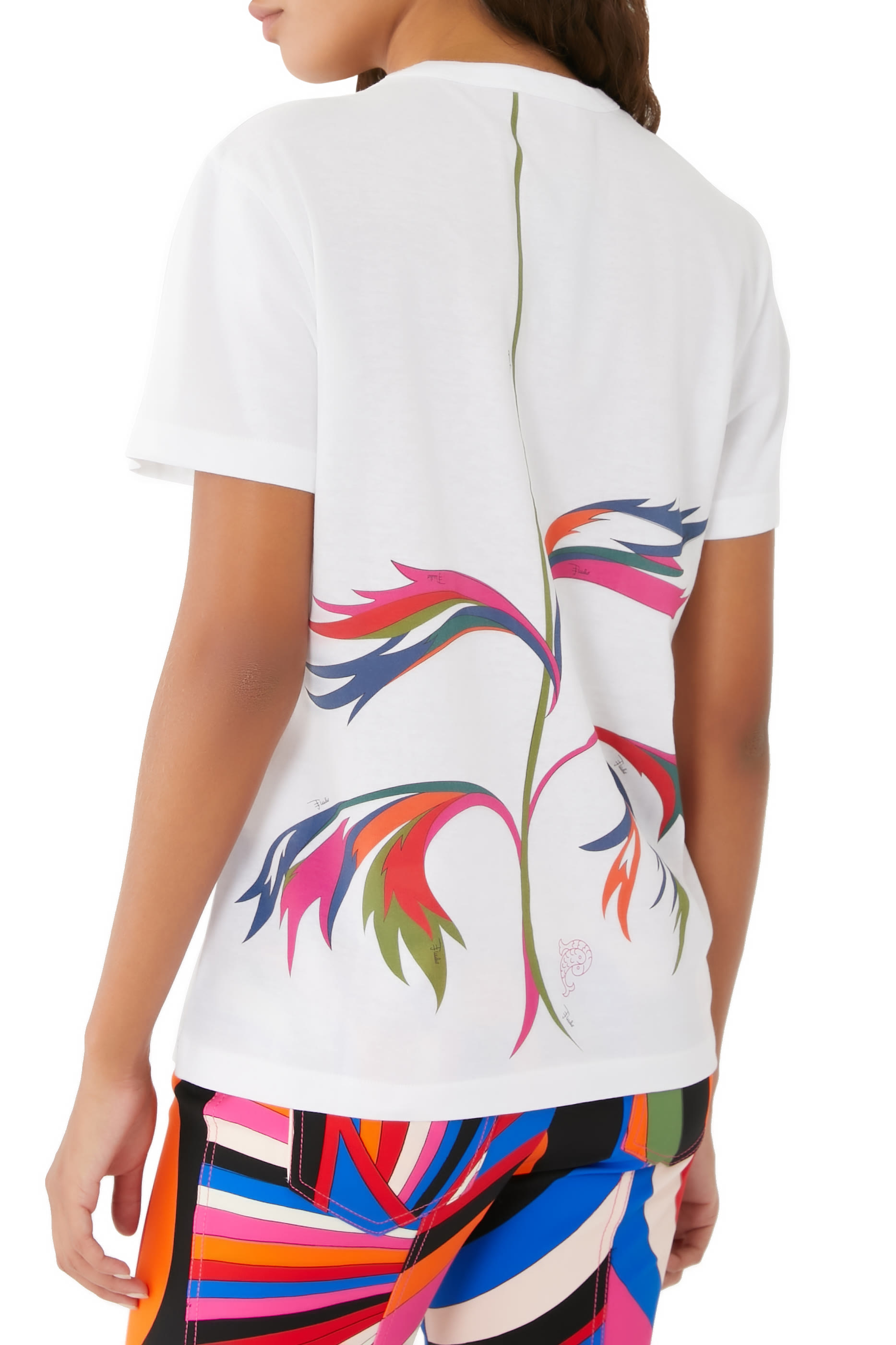 تيشيرت قطن بطبعات شعار الماركة