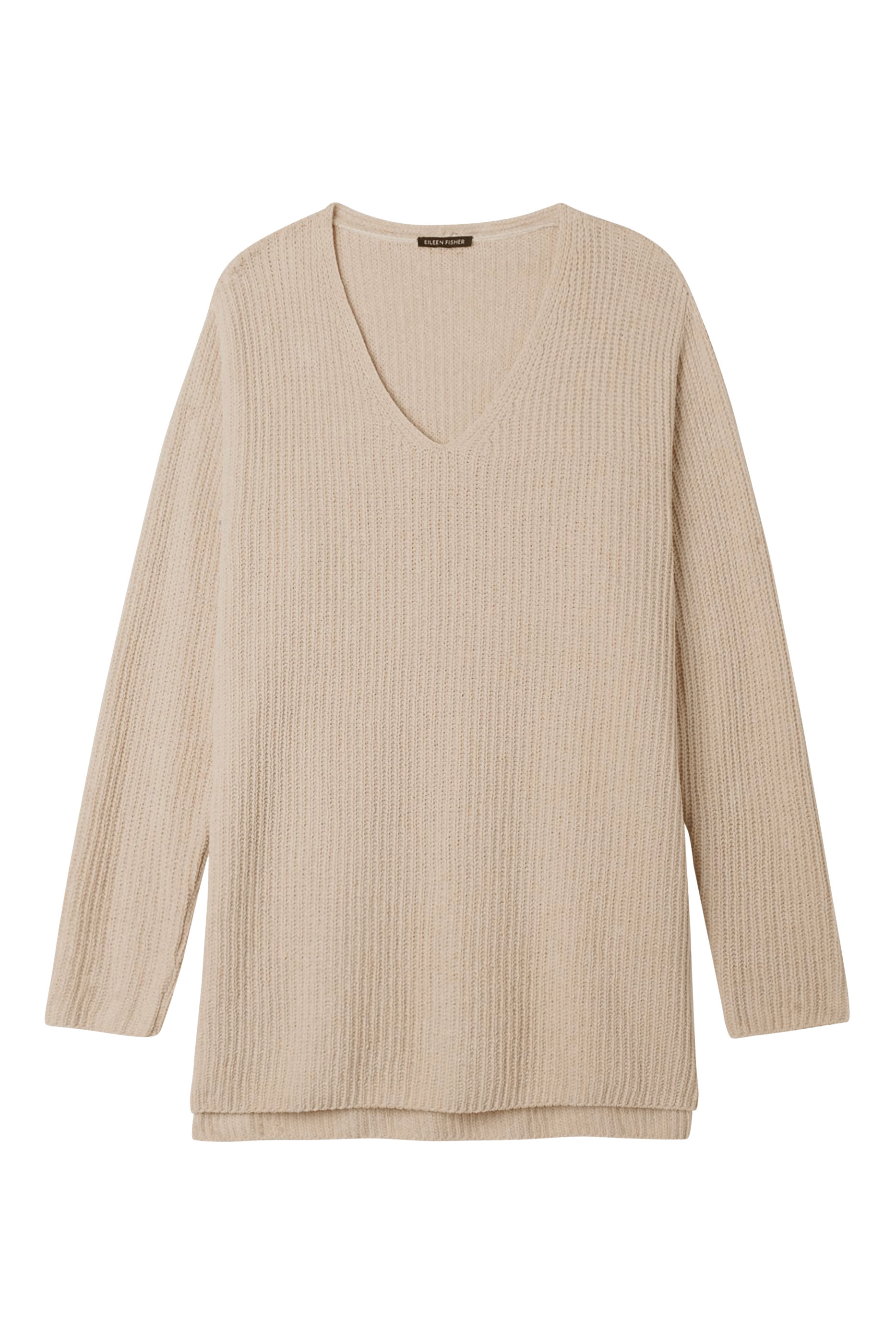 بلوزة شينيل بياقة على شكل حرف V قطن عضوي