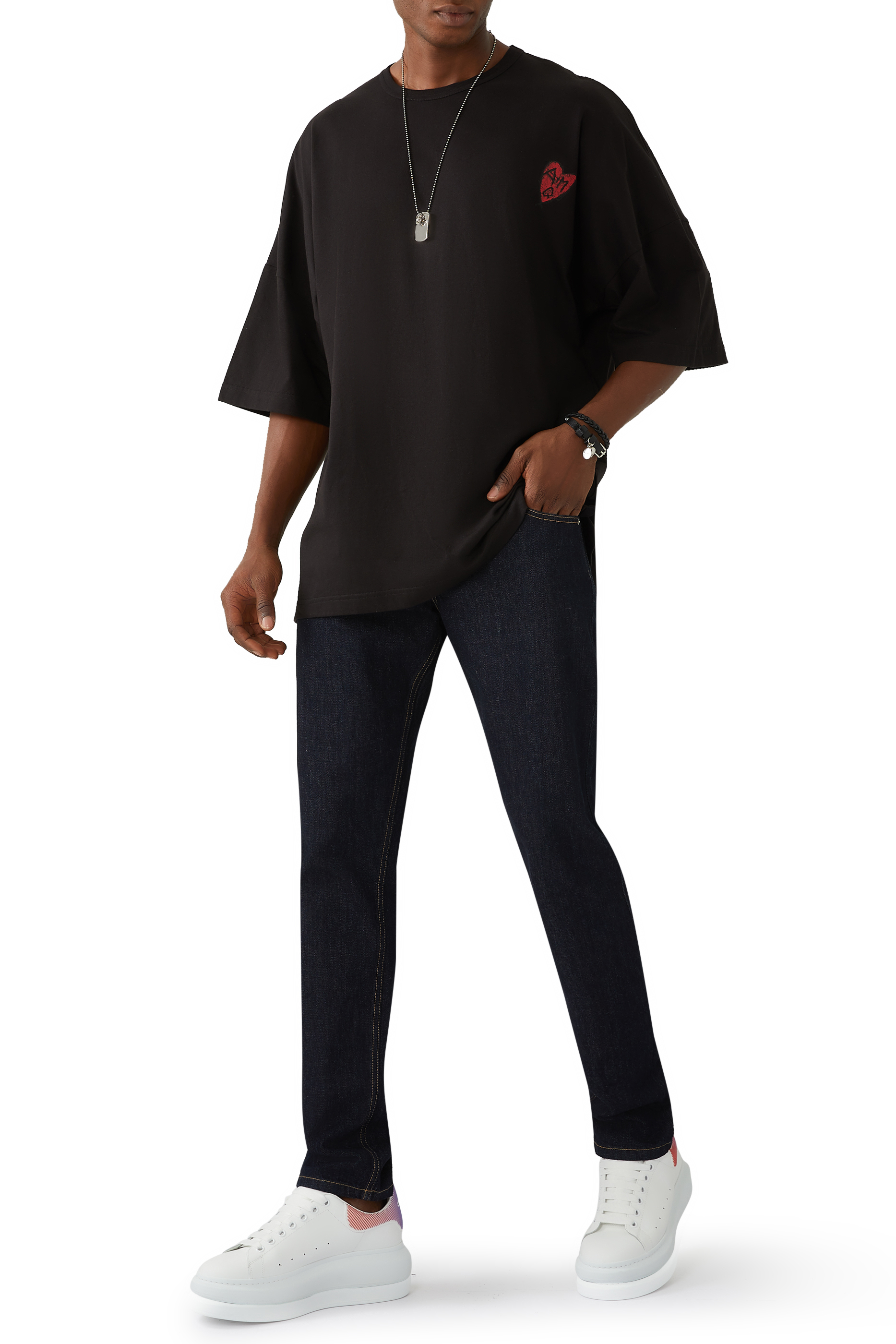 تيشيرت فضفاض بشعار AMQ