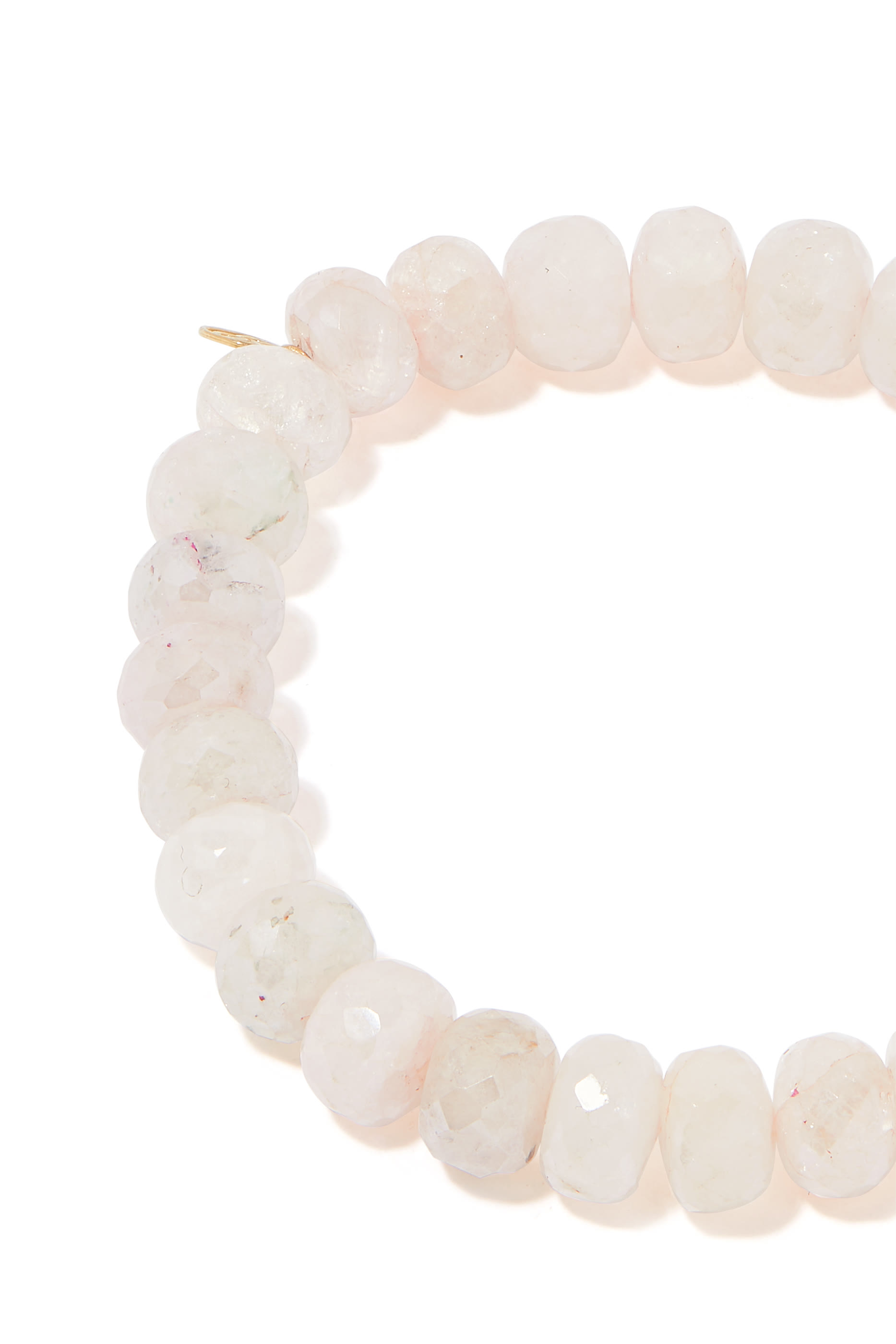 سوار مزين بخرز جرابوليت وحلية على شكل زهرة بعين حسود ذهب أصفر عيار 14