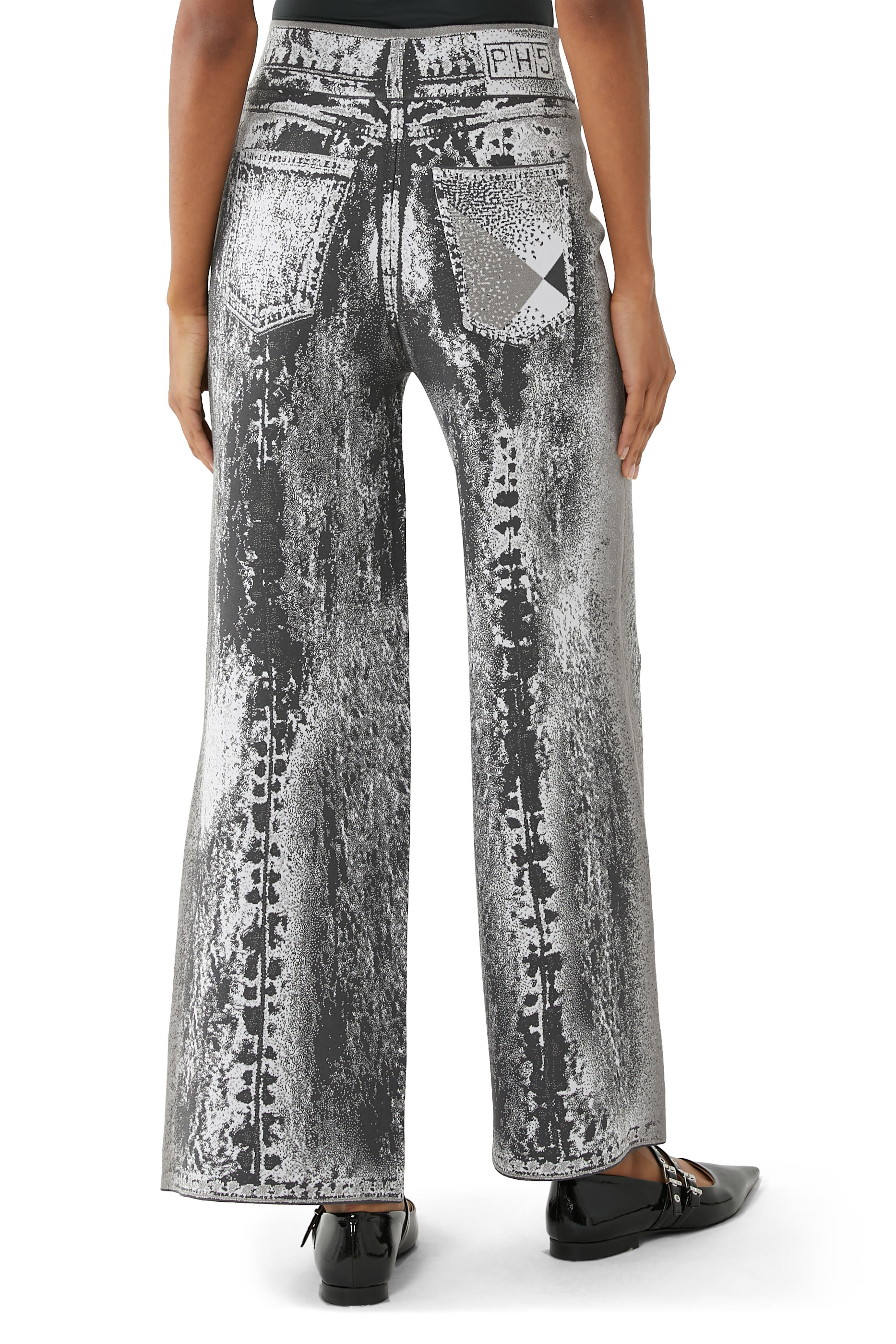 بنطال زهرة بقصة ساق واسعة