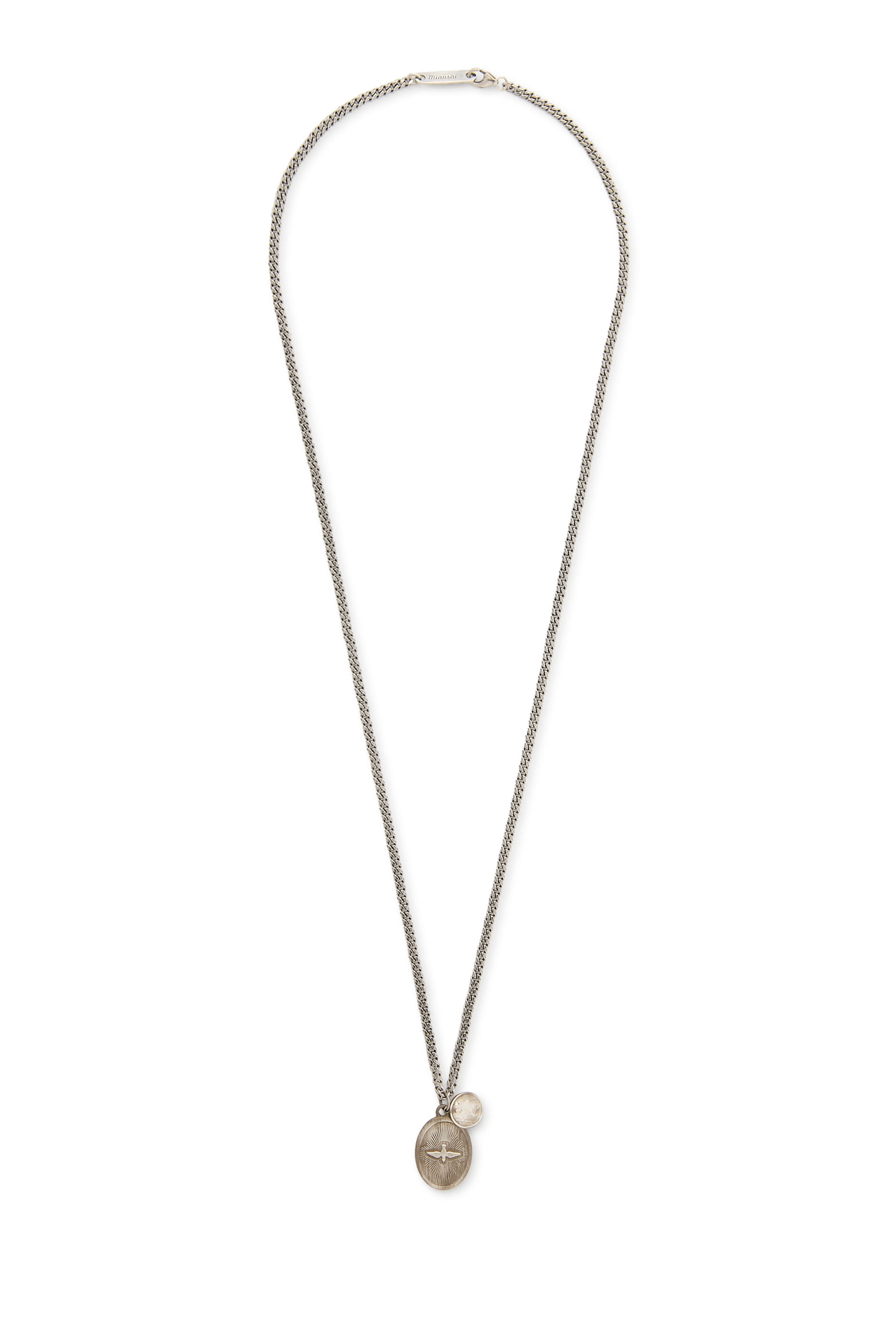 قلادة بدلاية بنقشة حمامة، فضة إسترلينية