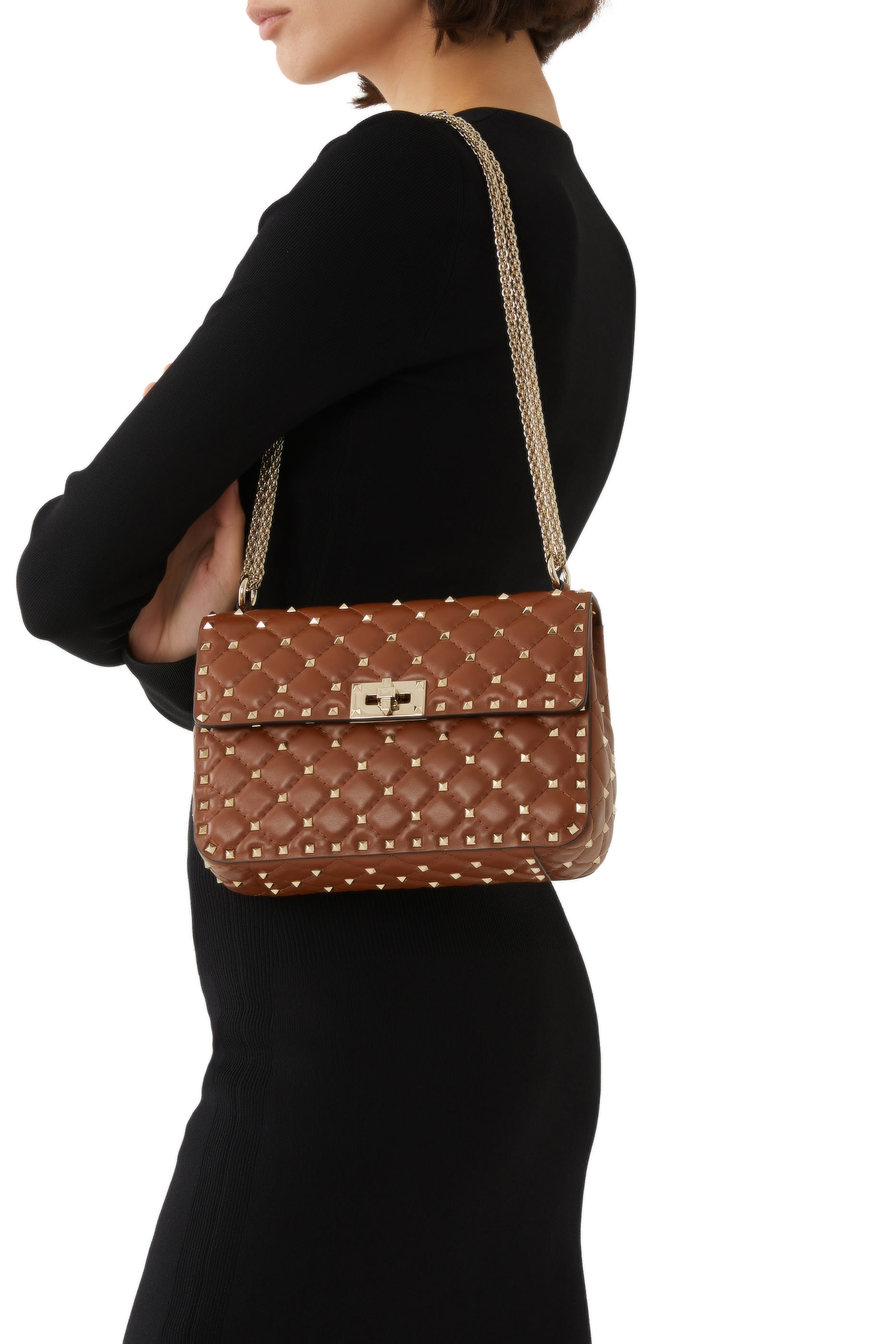 حقيبة كتف بحلي هرمية