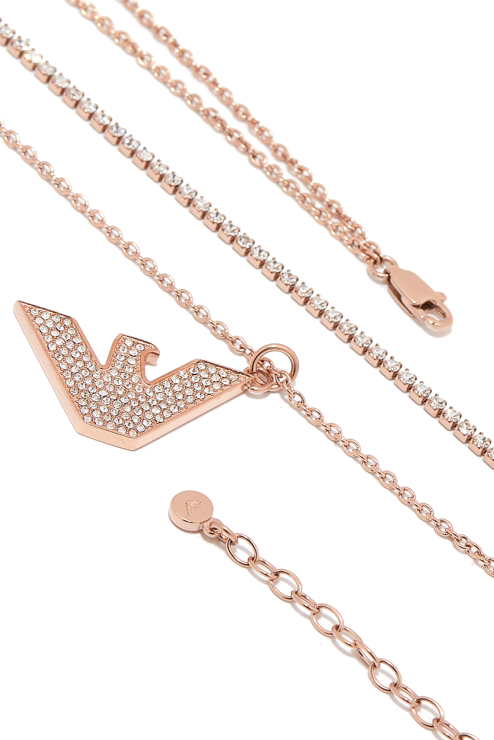 قلادة بشعار النسر ستانلس ستيل وكريستالات