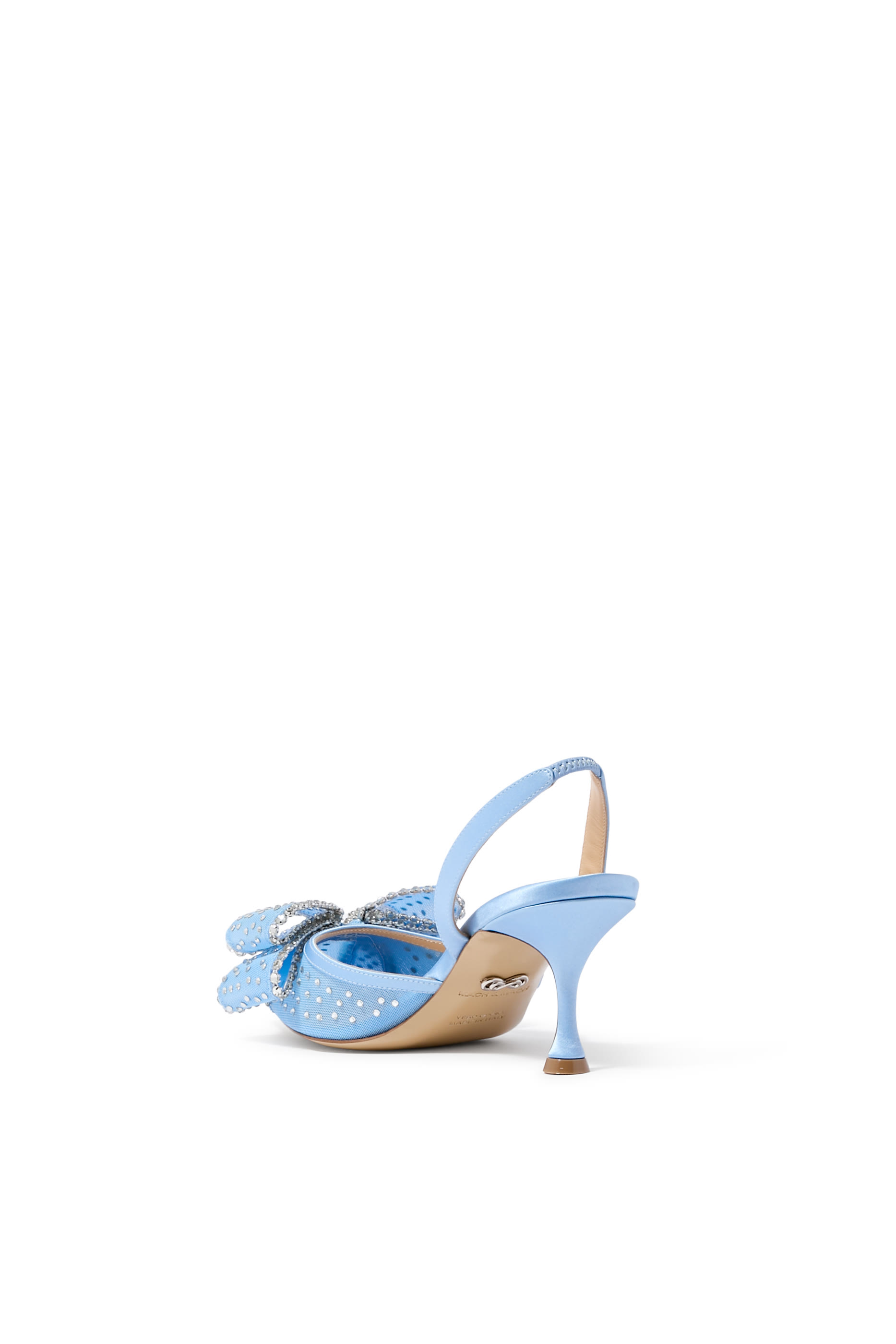 Le Cadeau Crystal Mesh Kitten Slingback Sandals 65