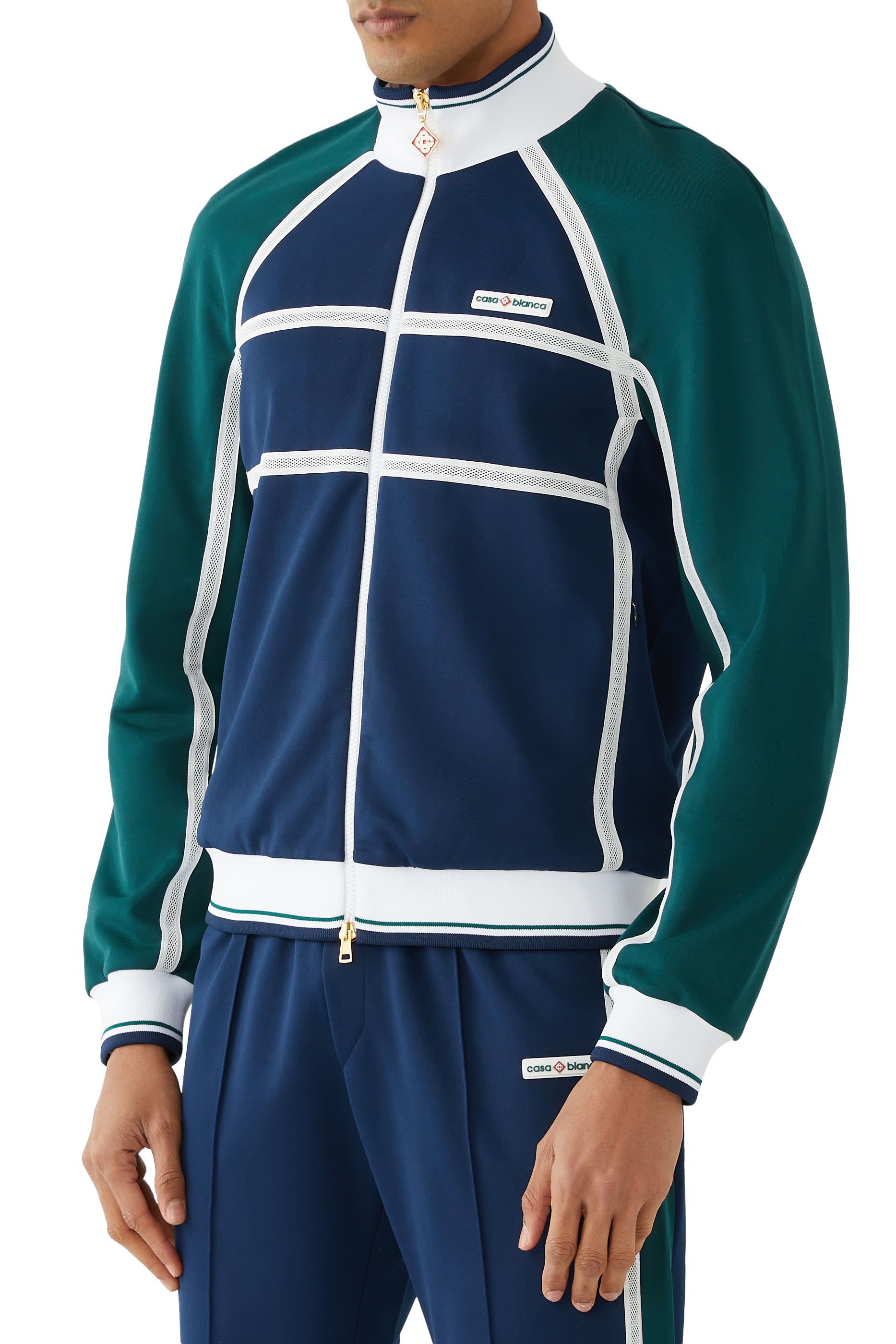 جاكيت رياضي بأشرطة قماش شبكي