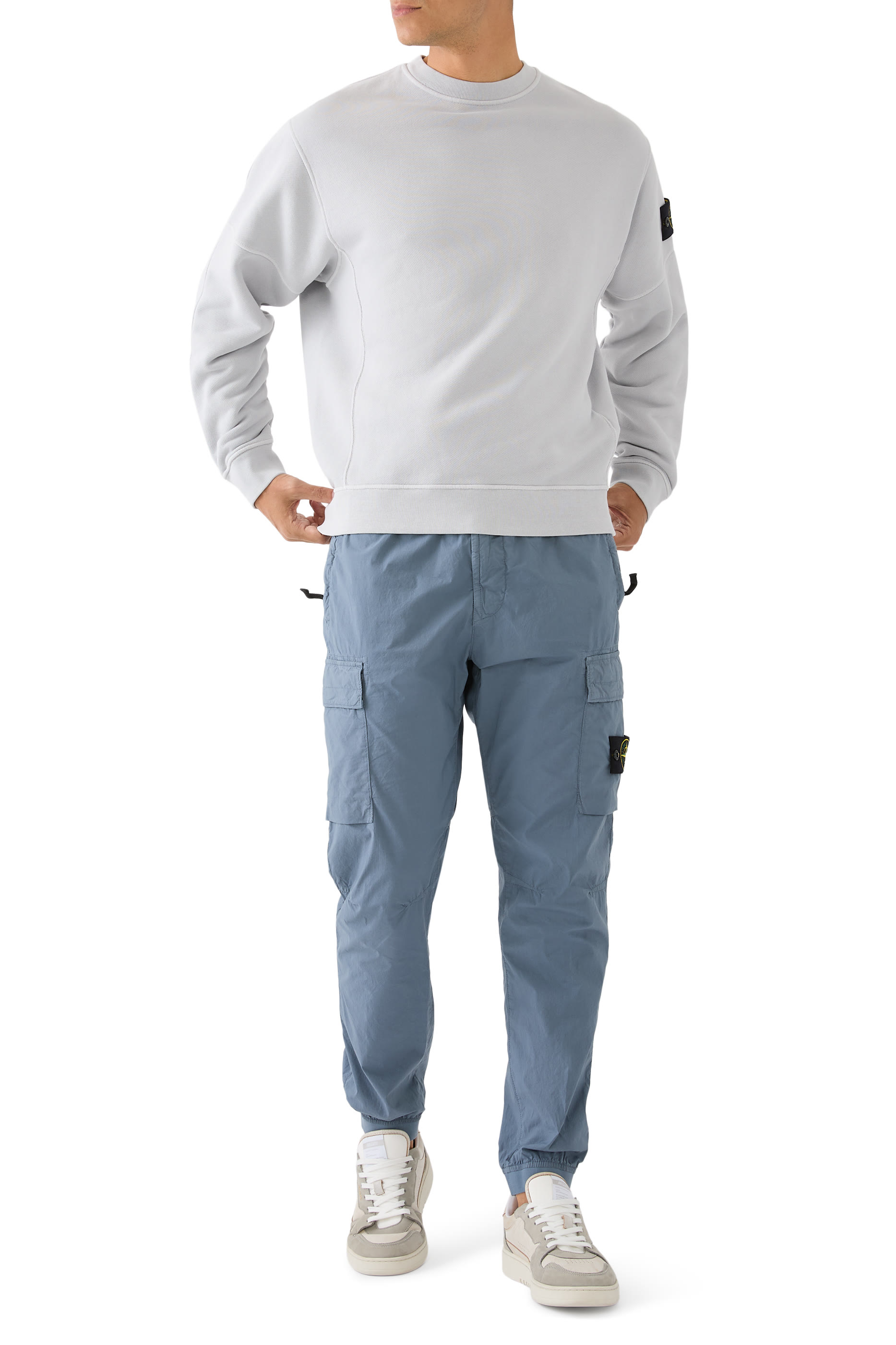 سويت شيرت برقعة شعار الماركة قطن صوف