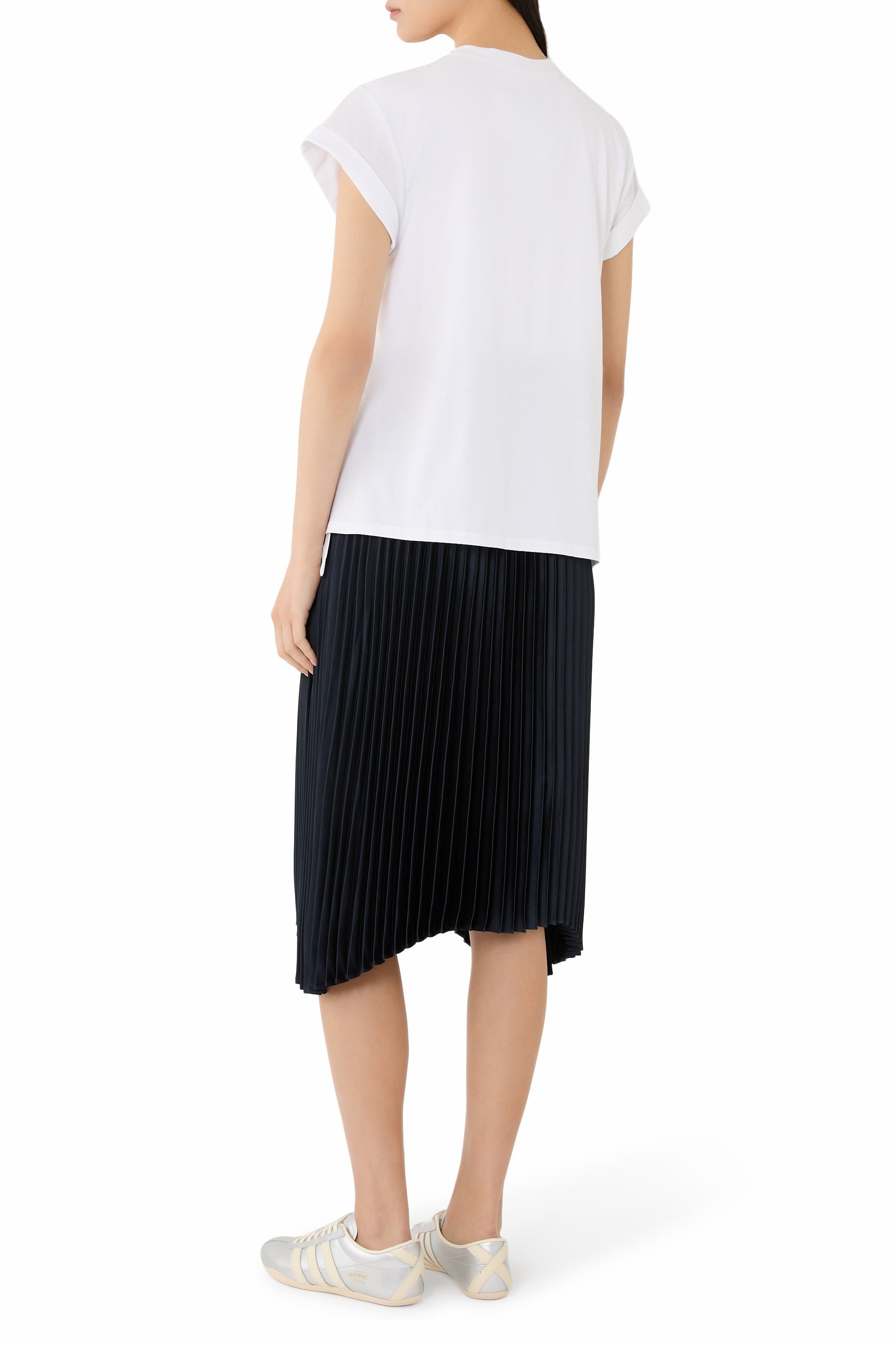  T-Shirt Combo Dress with Pleated Skirt 