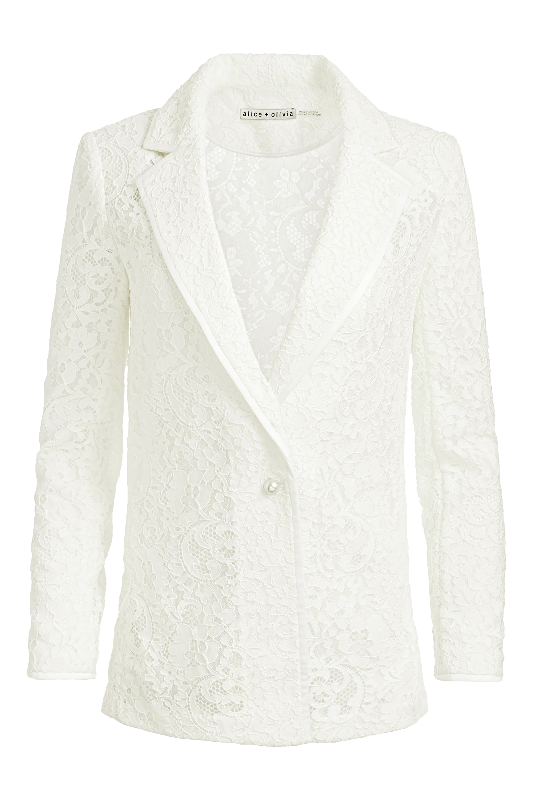 Judith Sheer Lace Shawl Collar Blazer