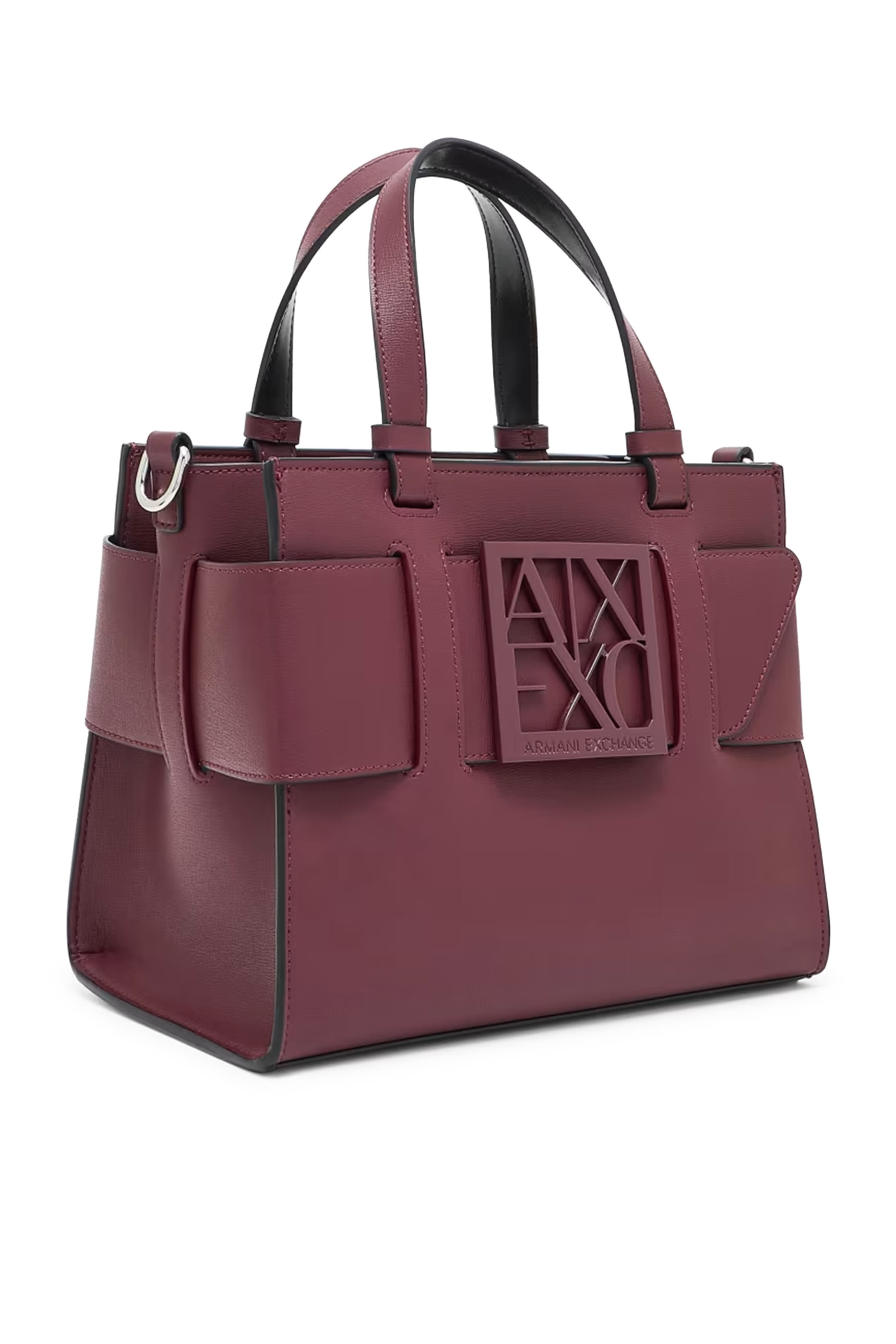 حقيبة يد كبيرة بحلية شعار الماركة