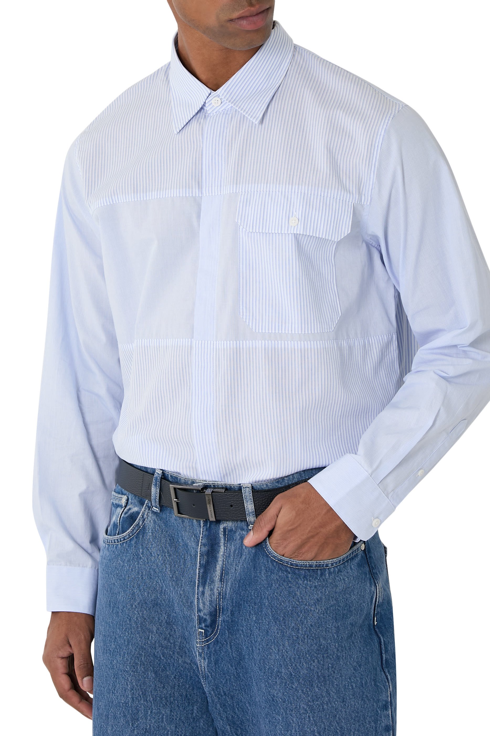 حزام بنقشة شعار الماركة جلد