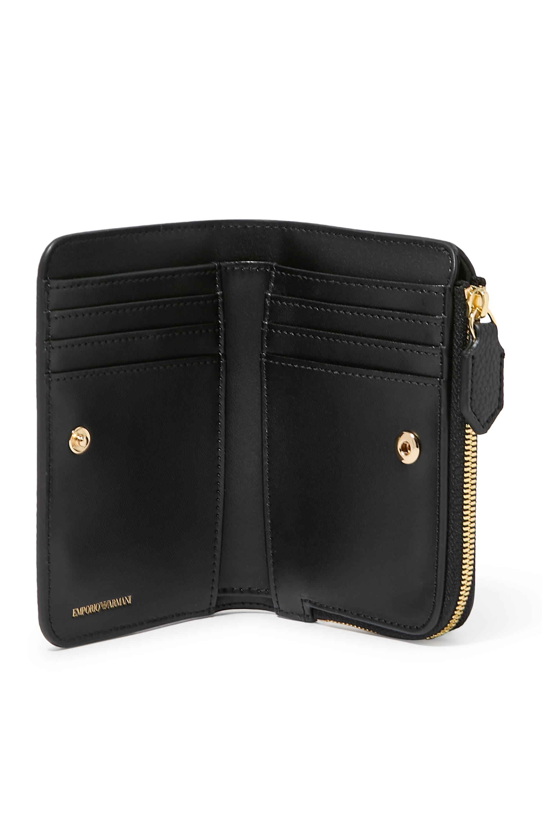 محفظة صغيرة ثنائية الطي بشعار الماركة