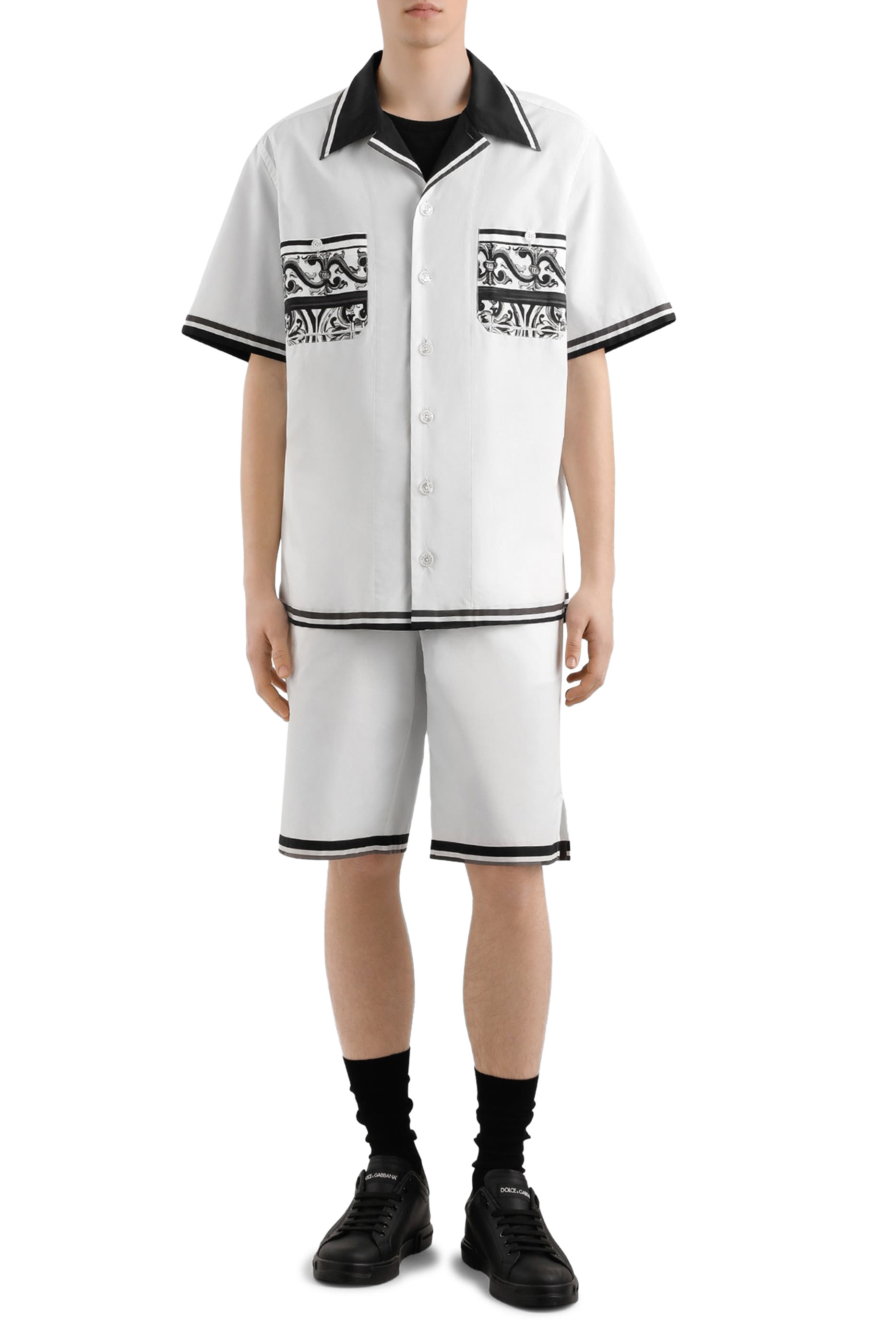 شورت بنقشة مايوليكا بوبلين