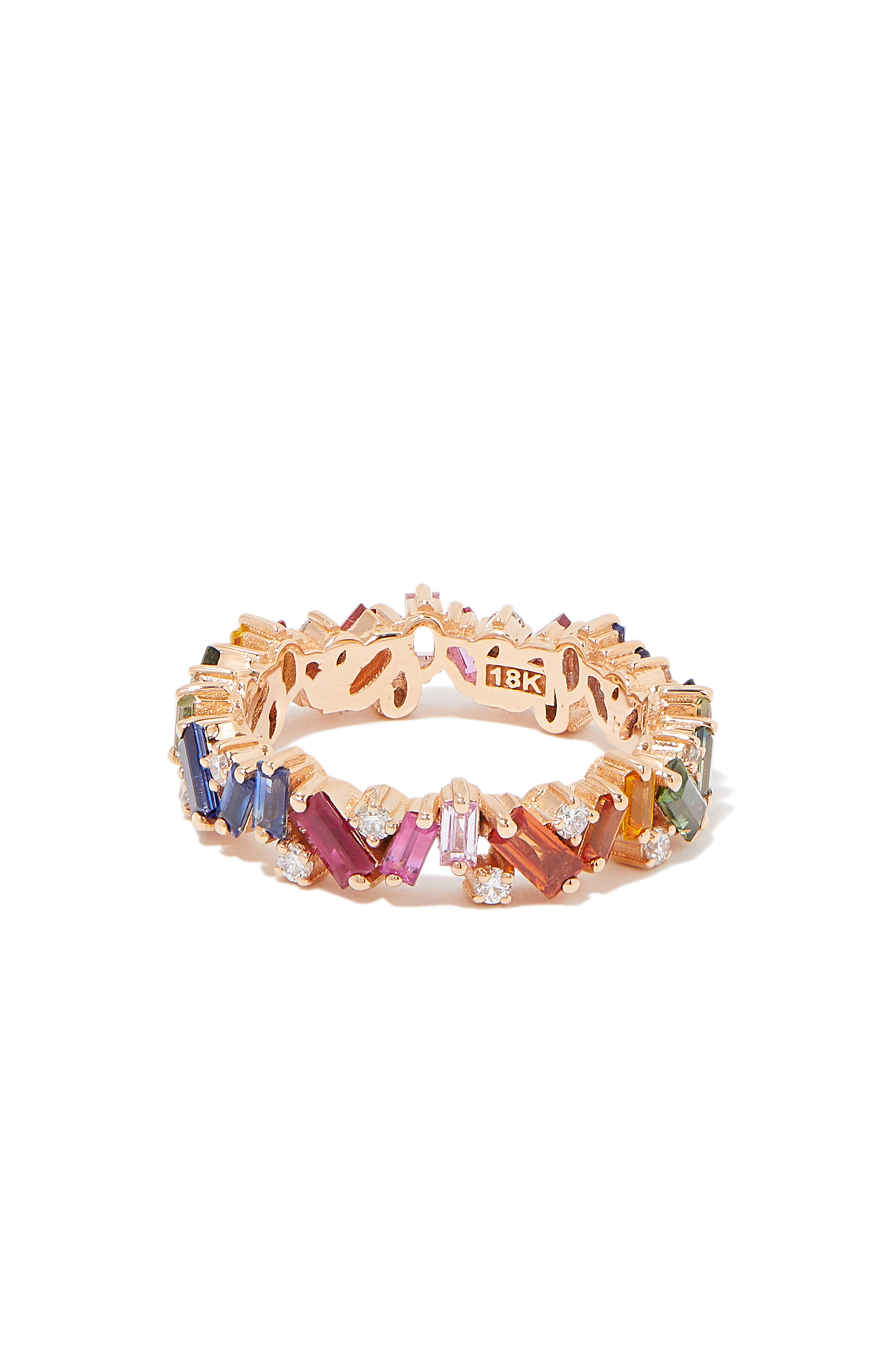 خاتم إتيرنيتي فرنزي مرصع بياقوت بألوان قوس قزح