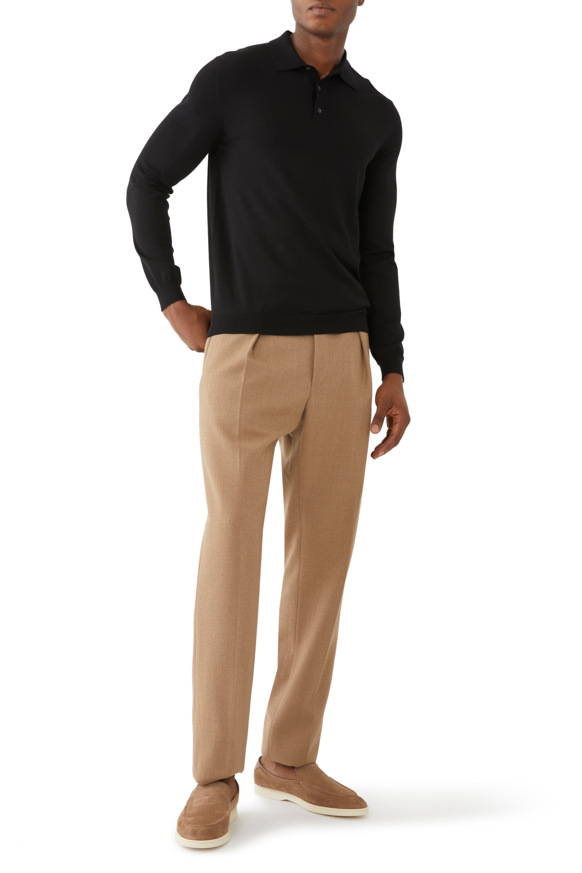 قميص بولو بقصة ضيقة صوف فليكس