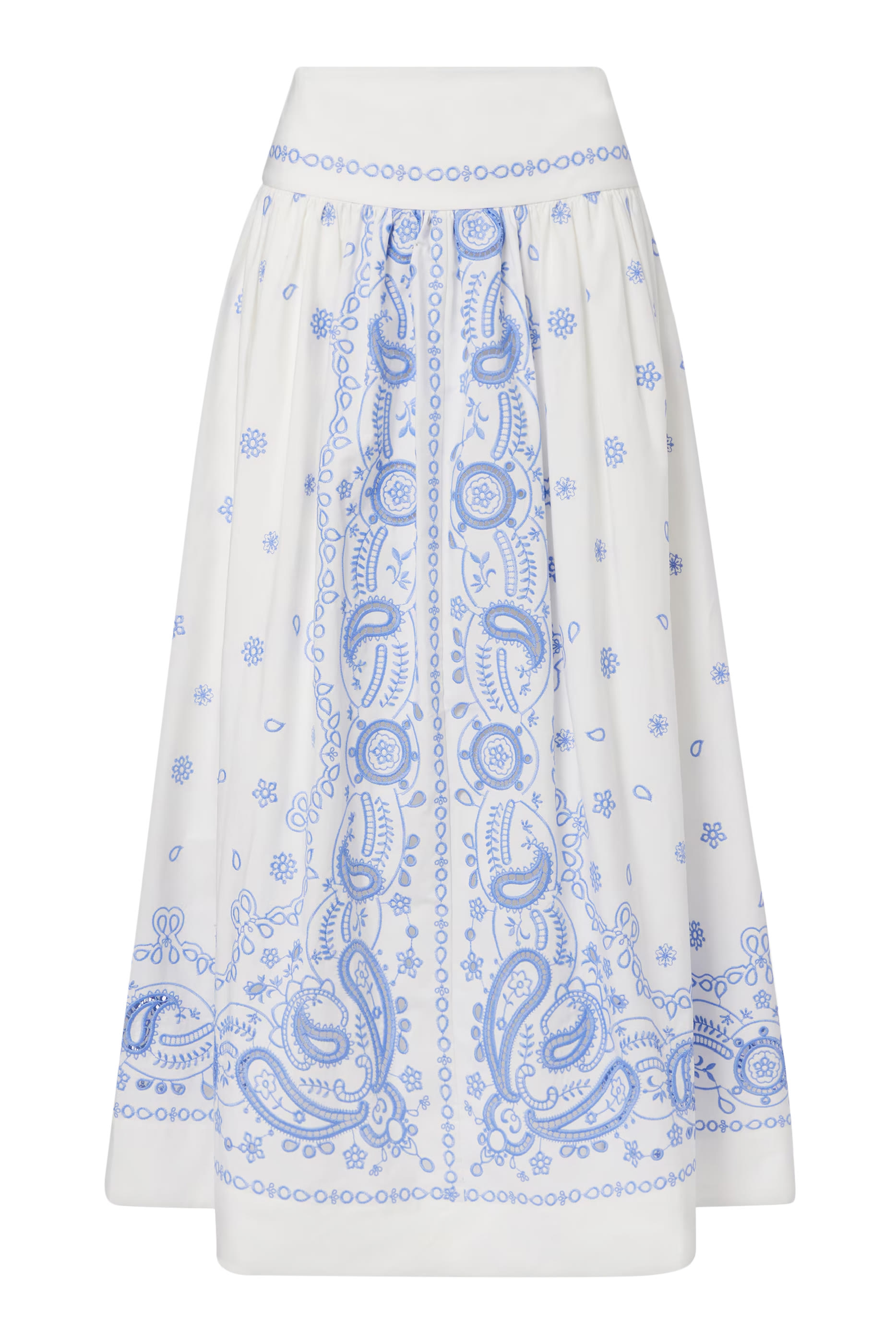 تنورة متوسطة الطول بتطريز