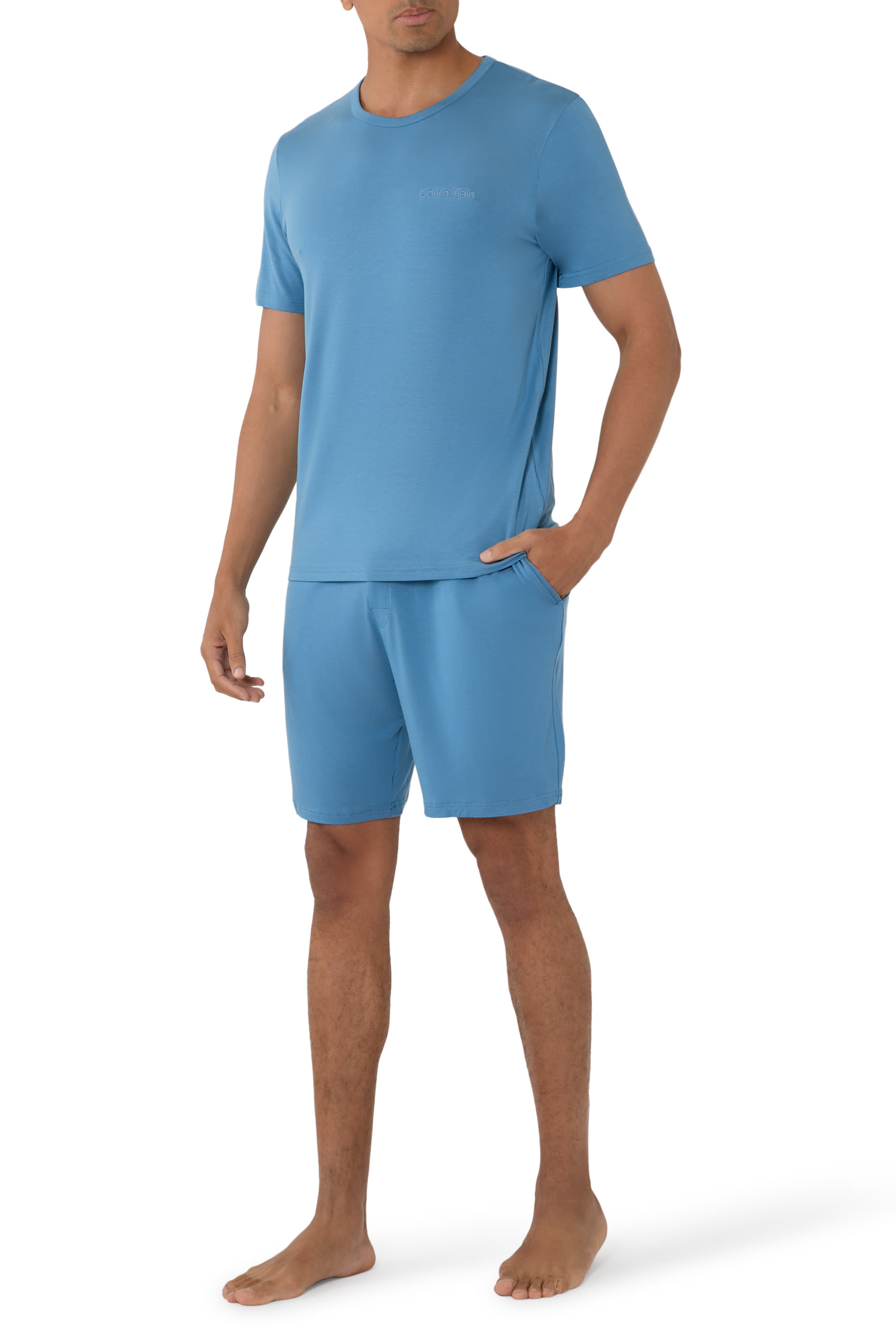 شورت بيجامة قماش متشابك ناعم