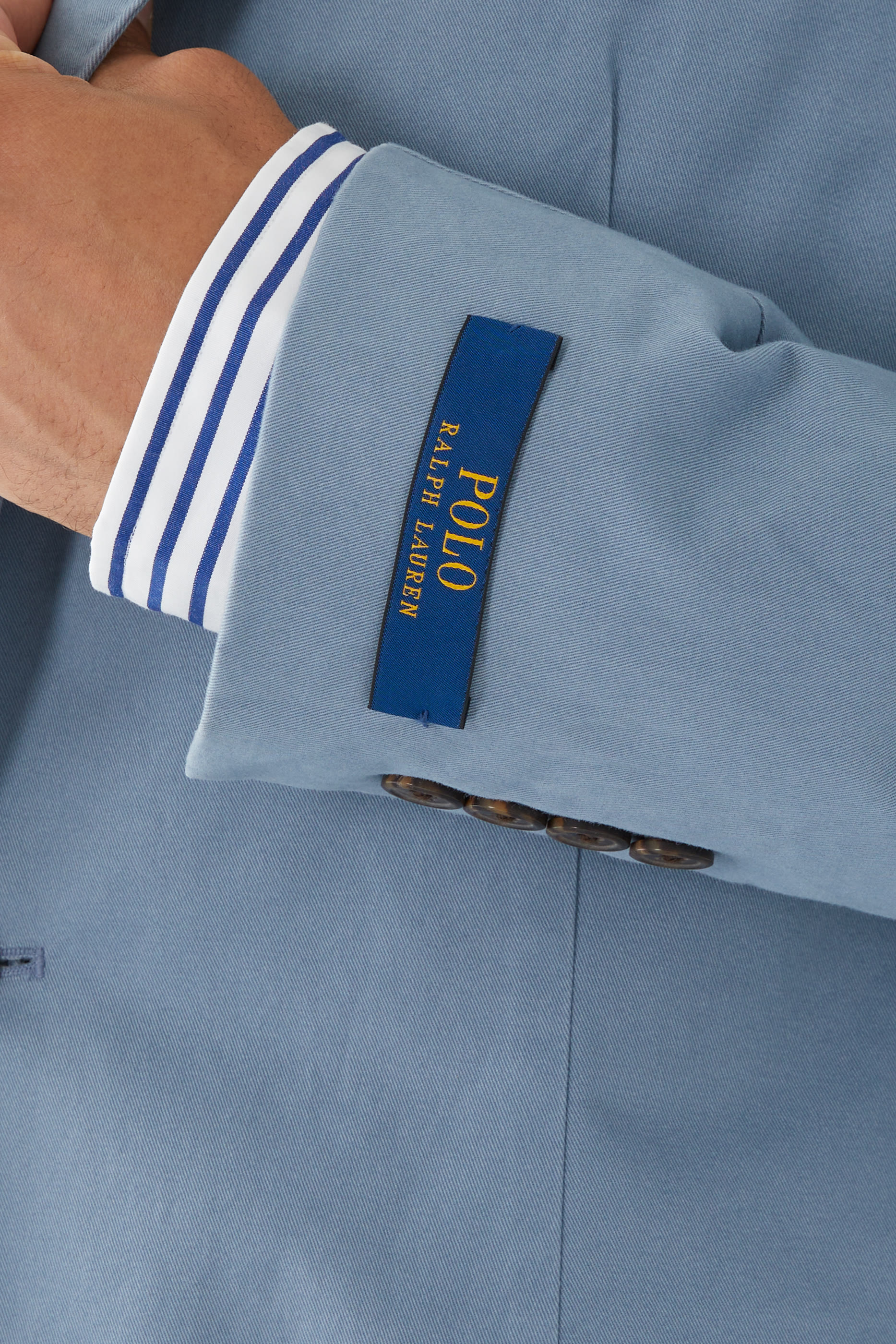 بليزر بقصة ضيقة مزيج قطن