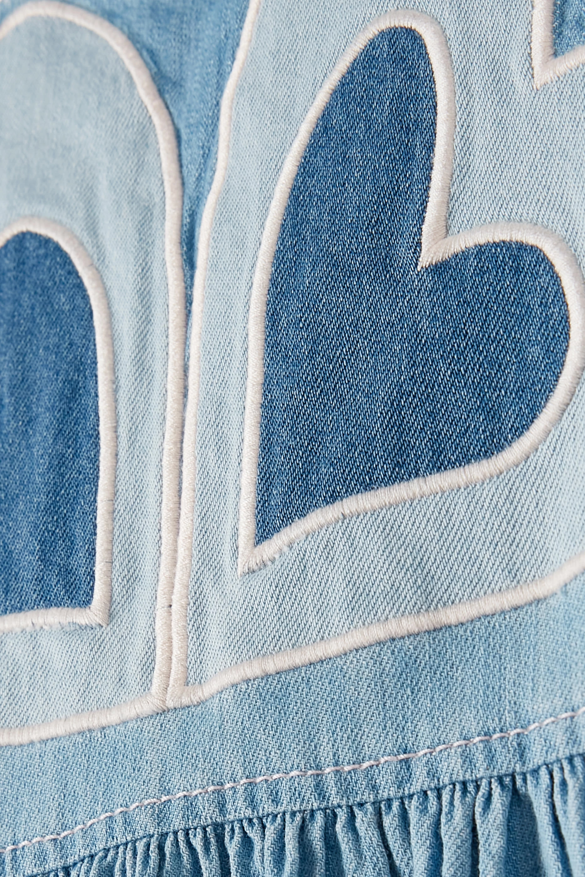 فستان دنيم ويفرلي بنقشة قلوب للأطفال