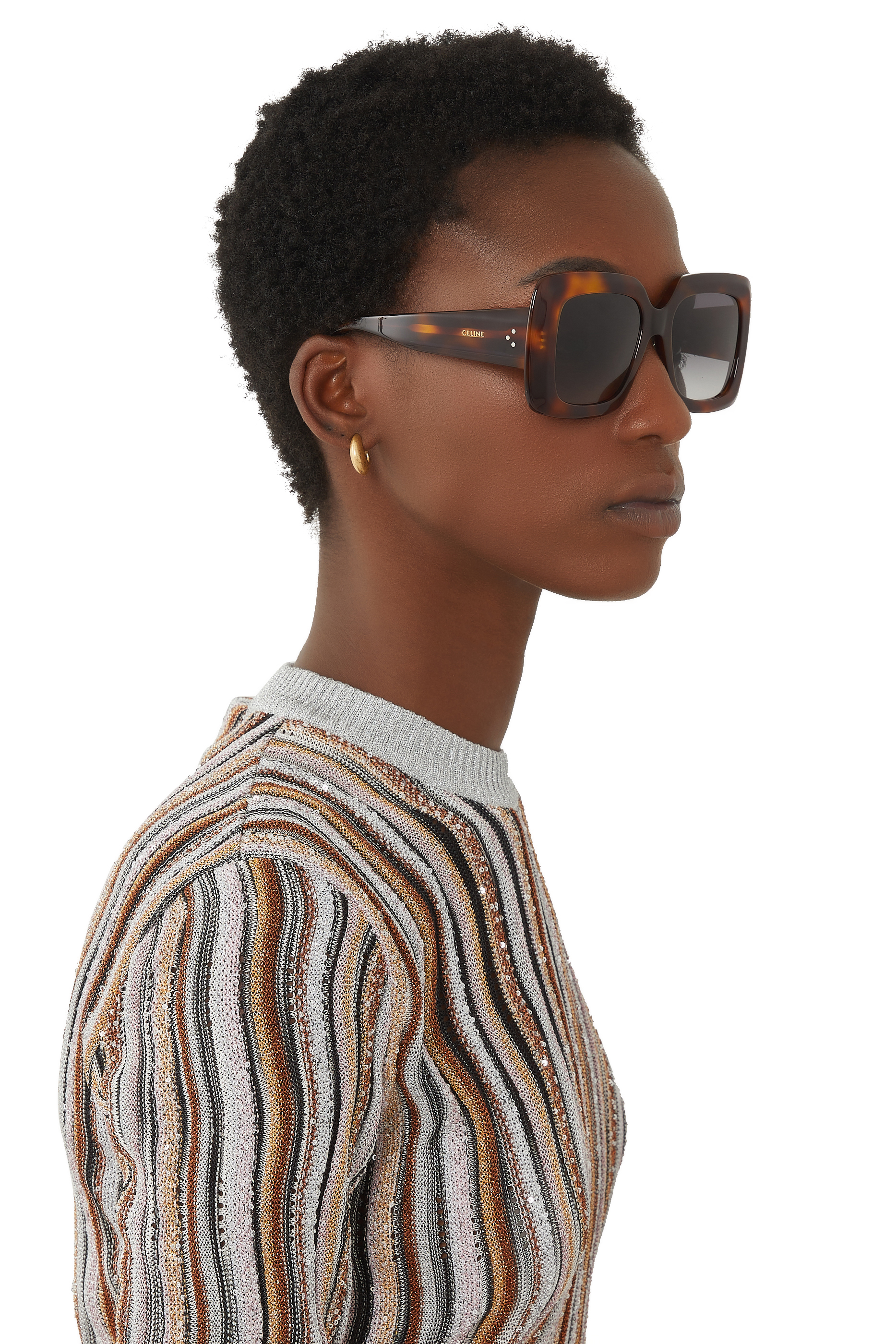 نظارة شمسية بولد بثلاث نقاط وإطار مربع