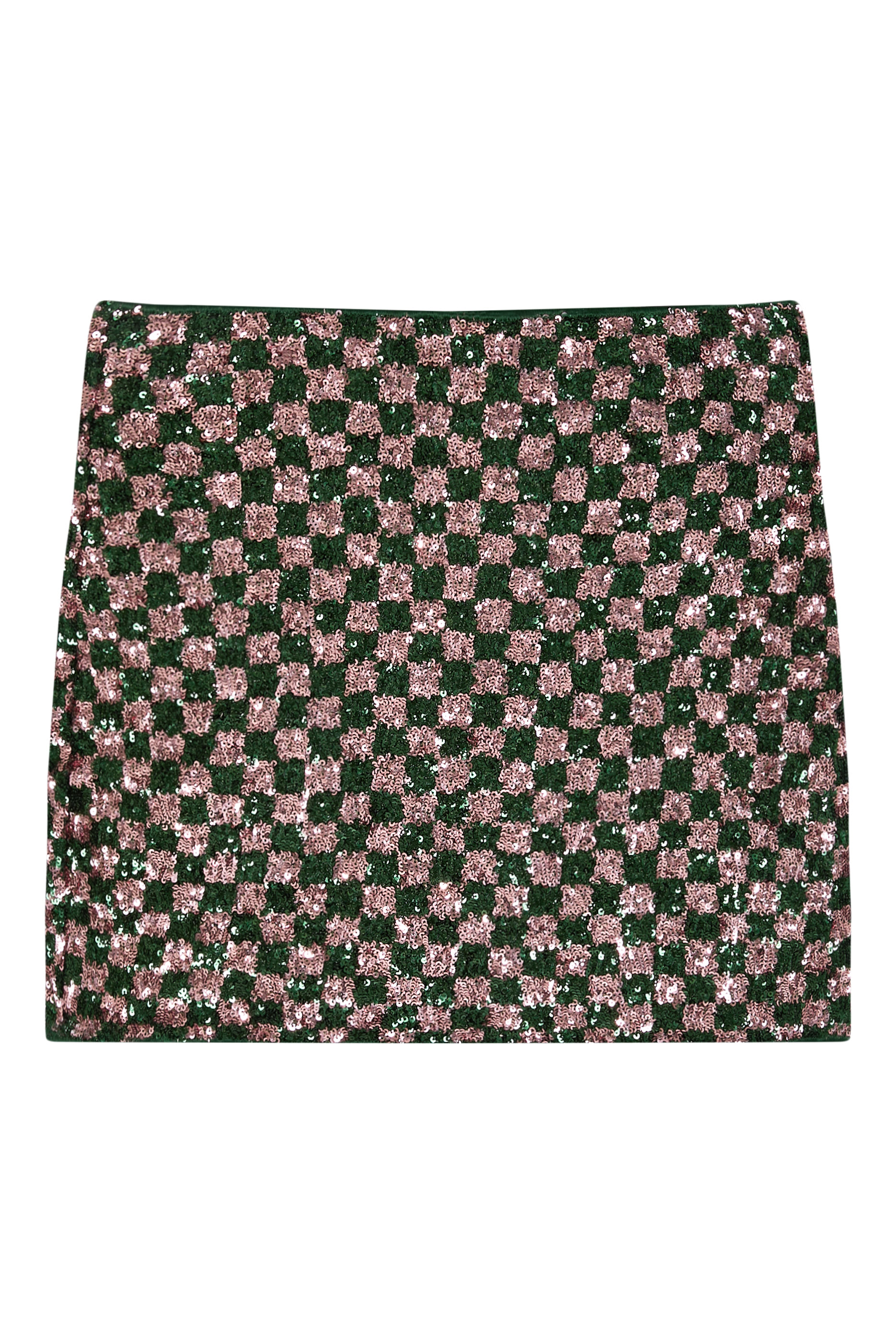 تنورة قصيرة بنقشة شطرنج وترتر