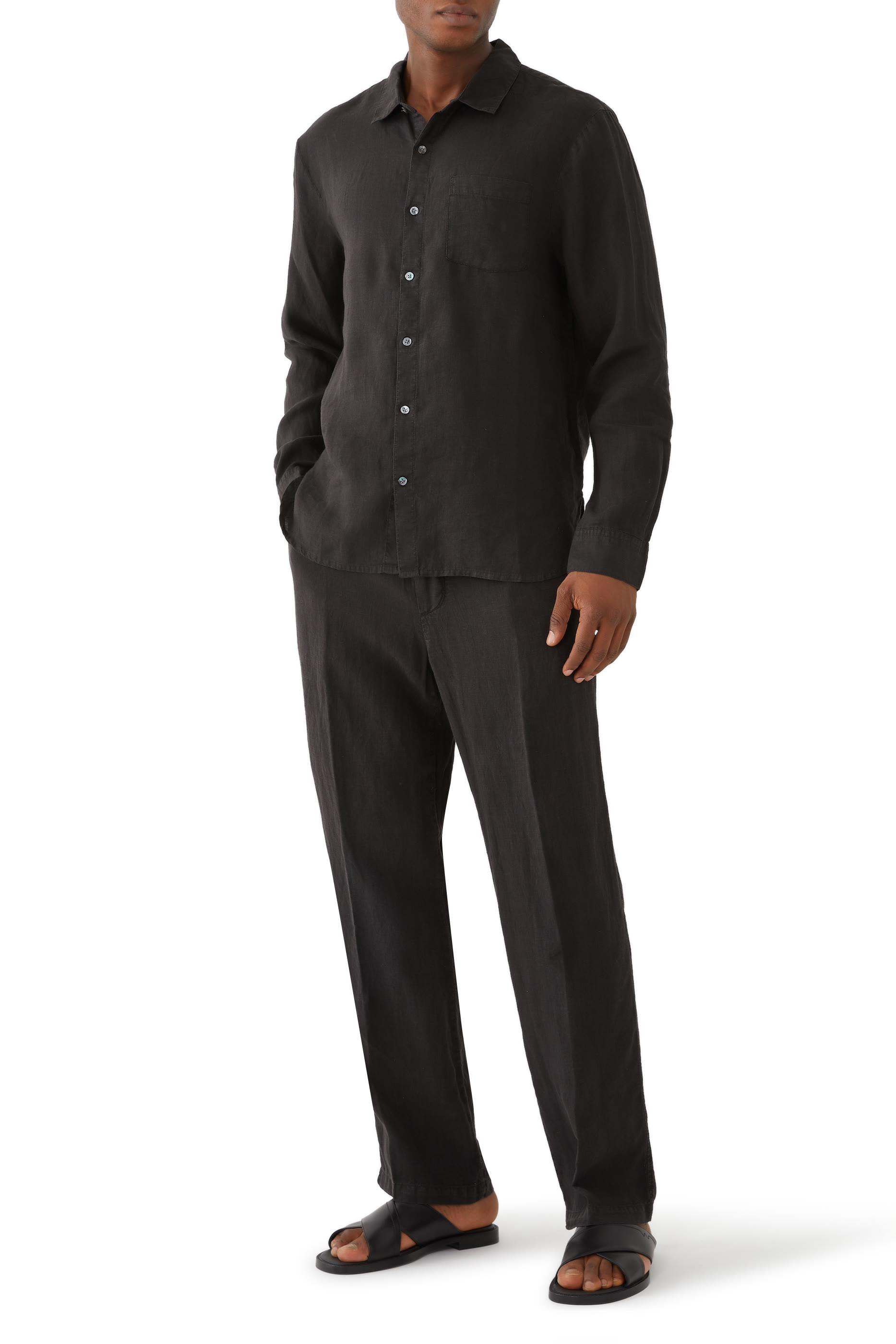 بنطال بقصة مريحة كتان