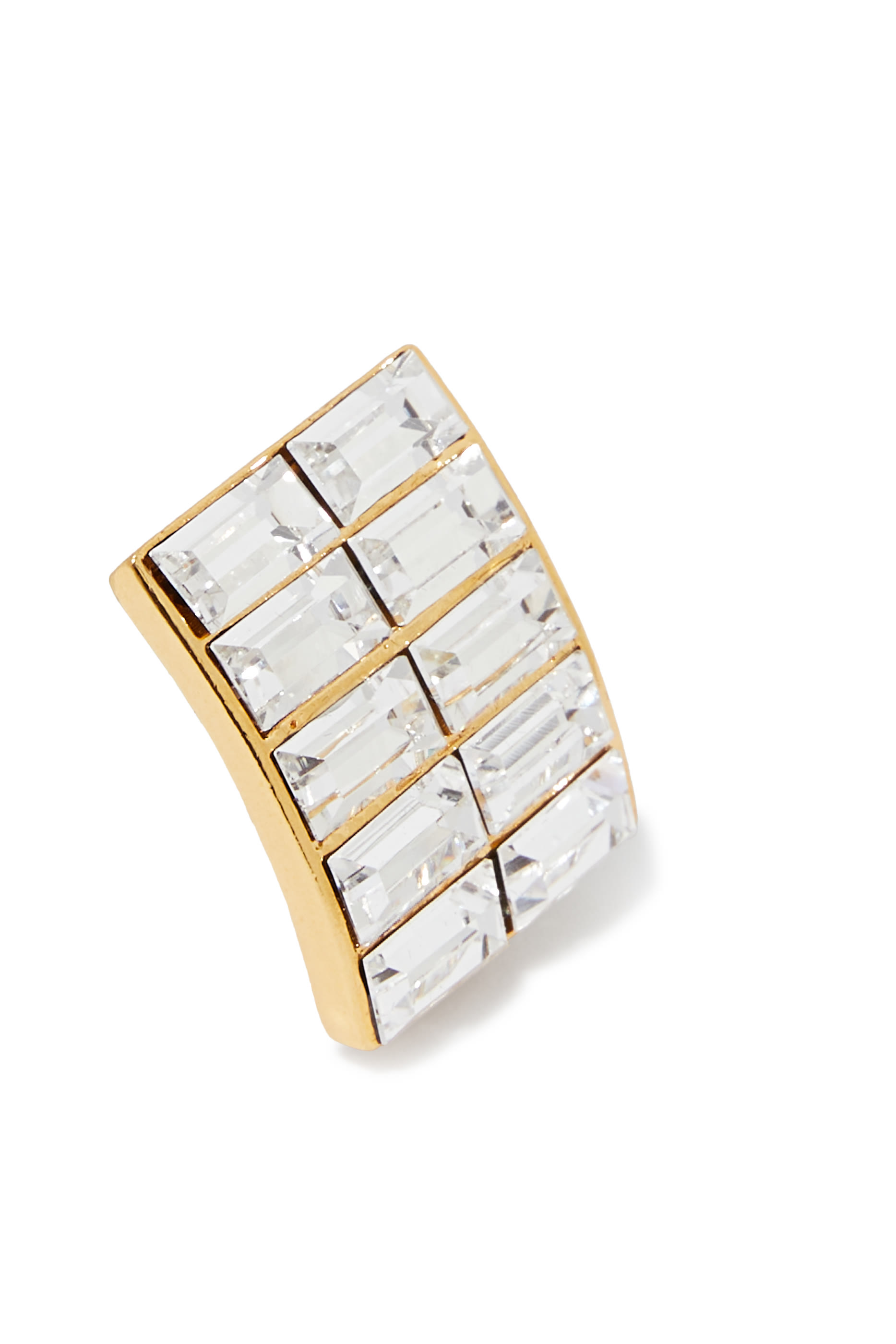 أقراط بتصميم مستطيل مرصعة بكريستال