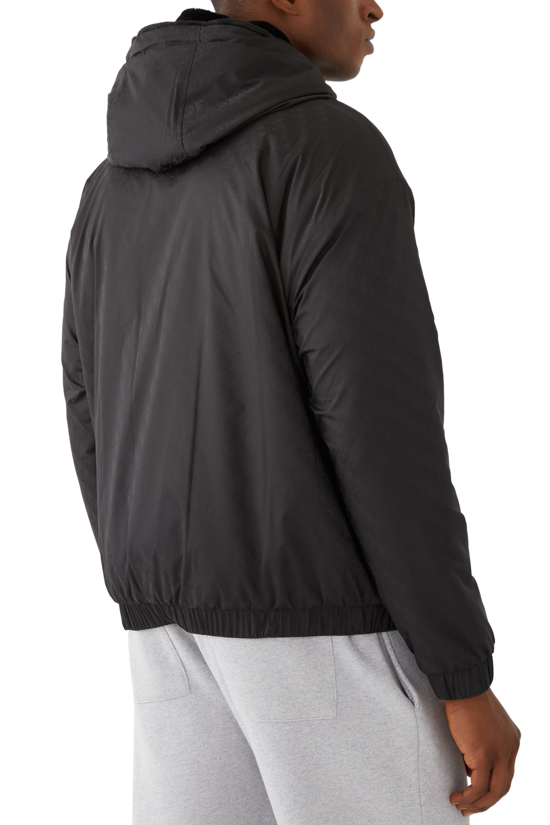 جاكيت بوردن بتصميم وجهين بحروف شعار الماركة ورقعة شعار الماركة