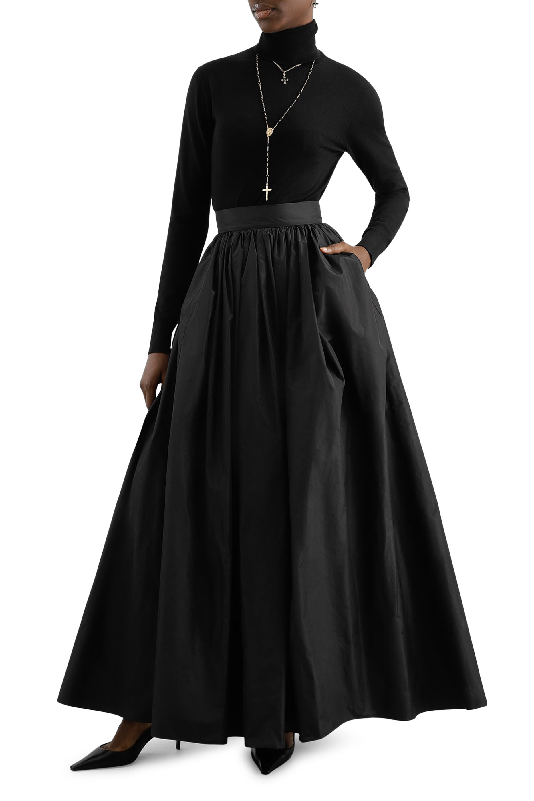 Long Taffeta Circle Skirt