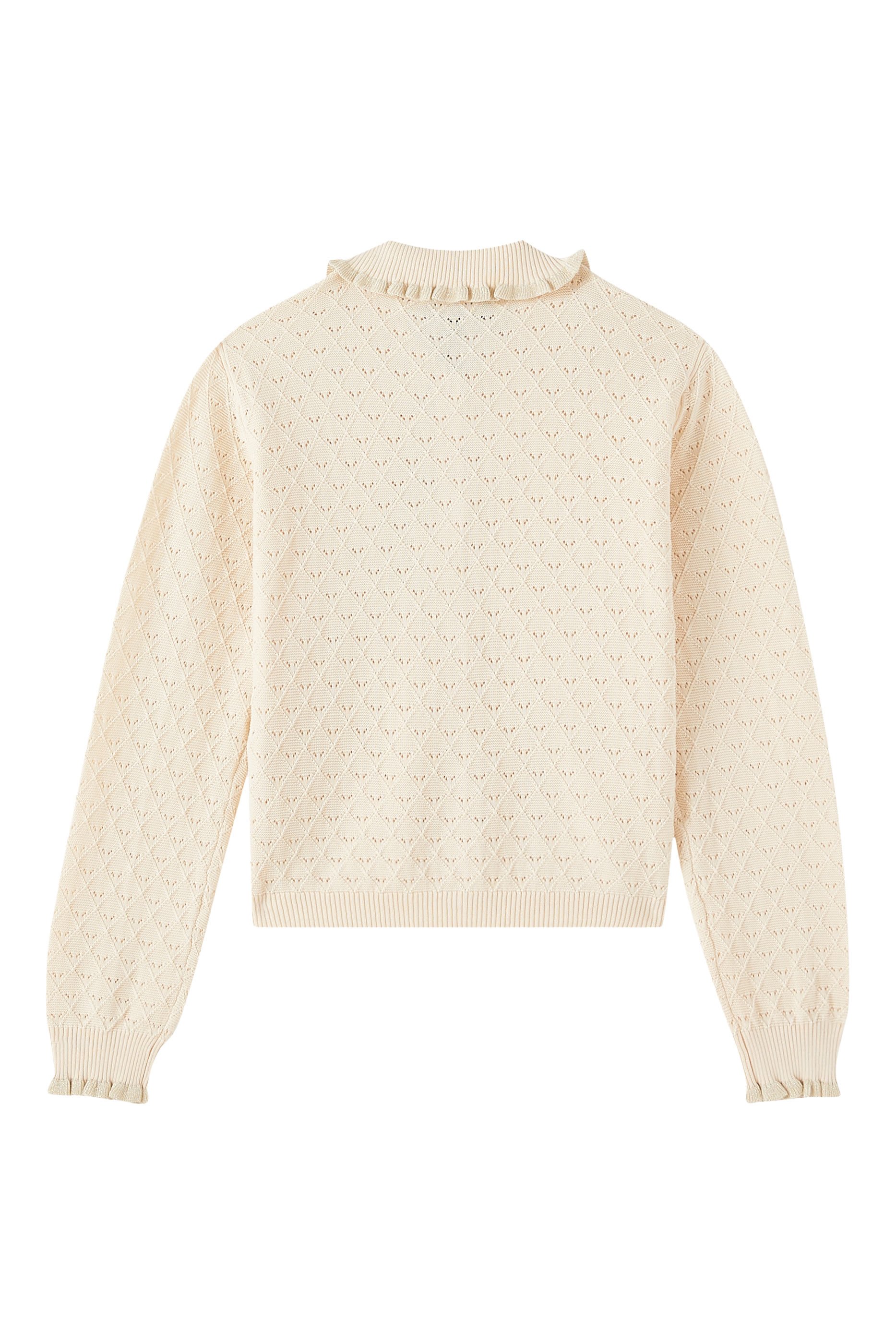 كنزة منسوجة بصف أزرار وشعار الماركة للأطفال