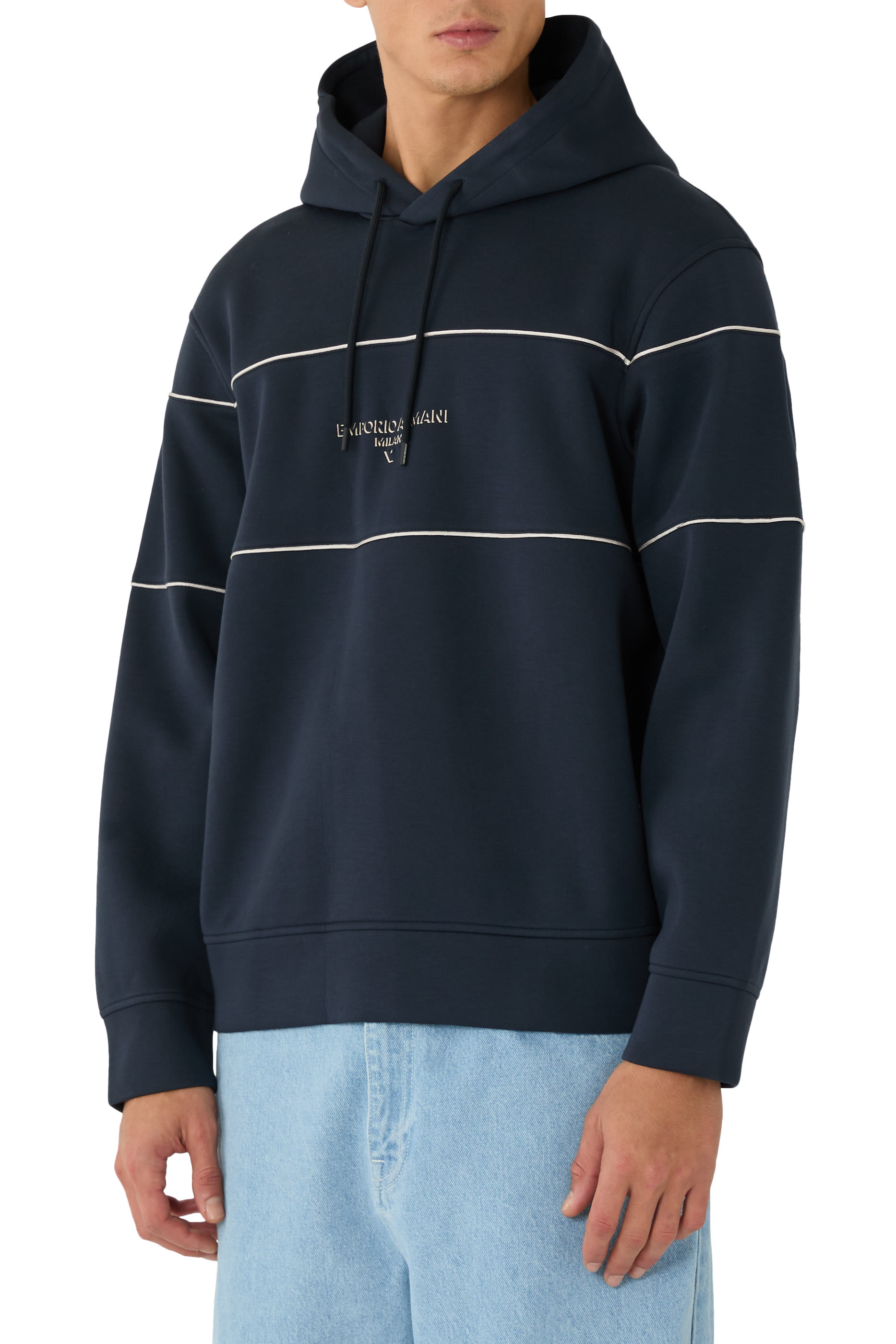 سويت شيرت بغطاء للرأس جيرسيه مزدوج