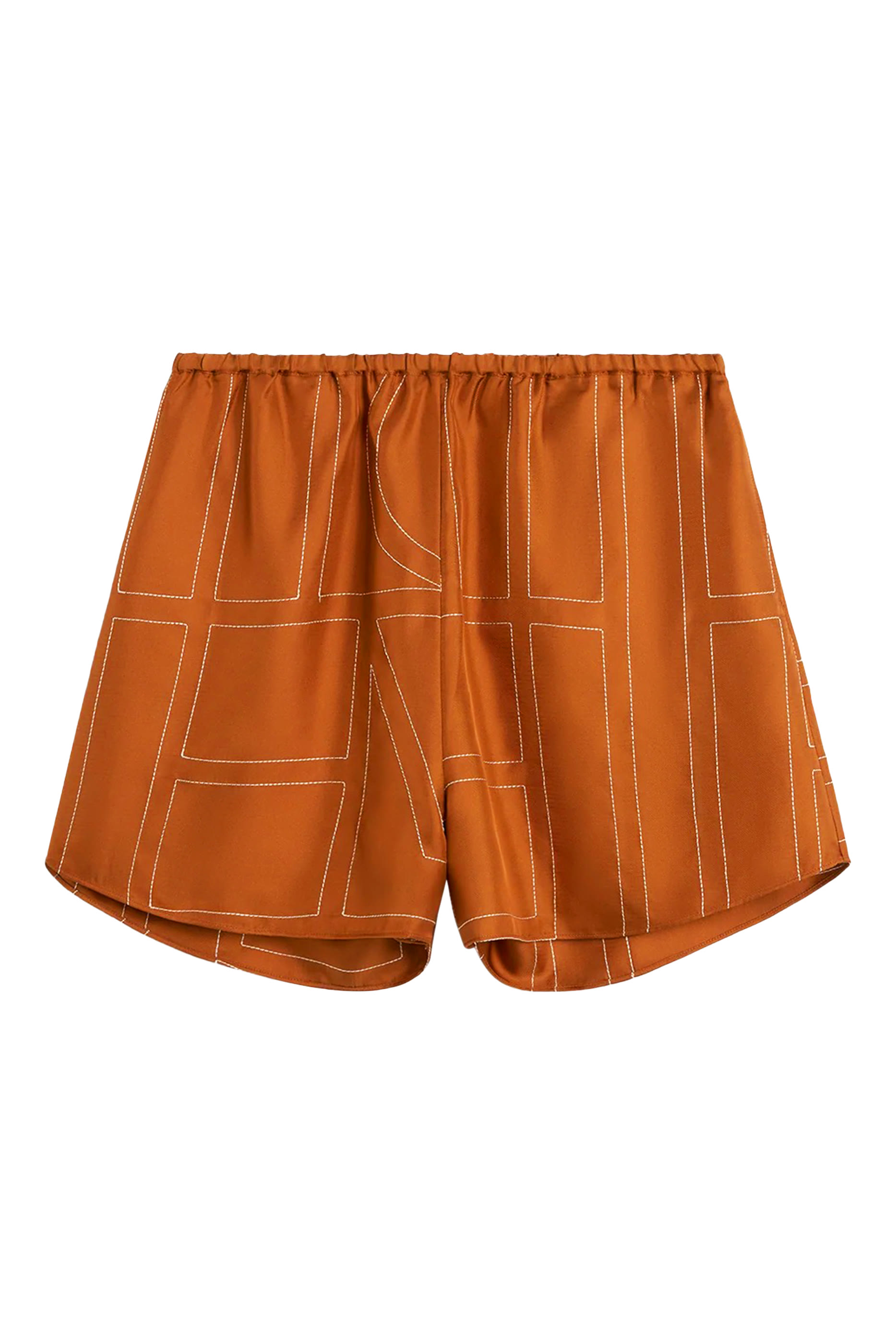 شورت بيجامة بنقشة حروف شعار الماركة حرير