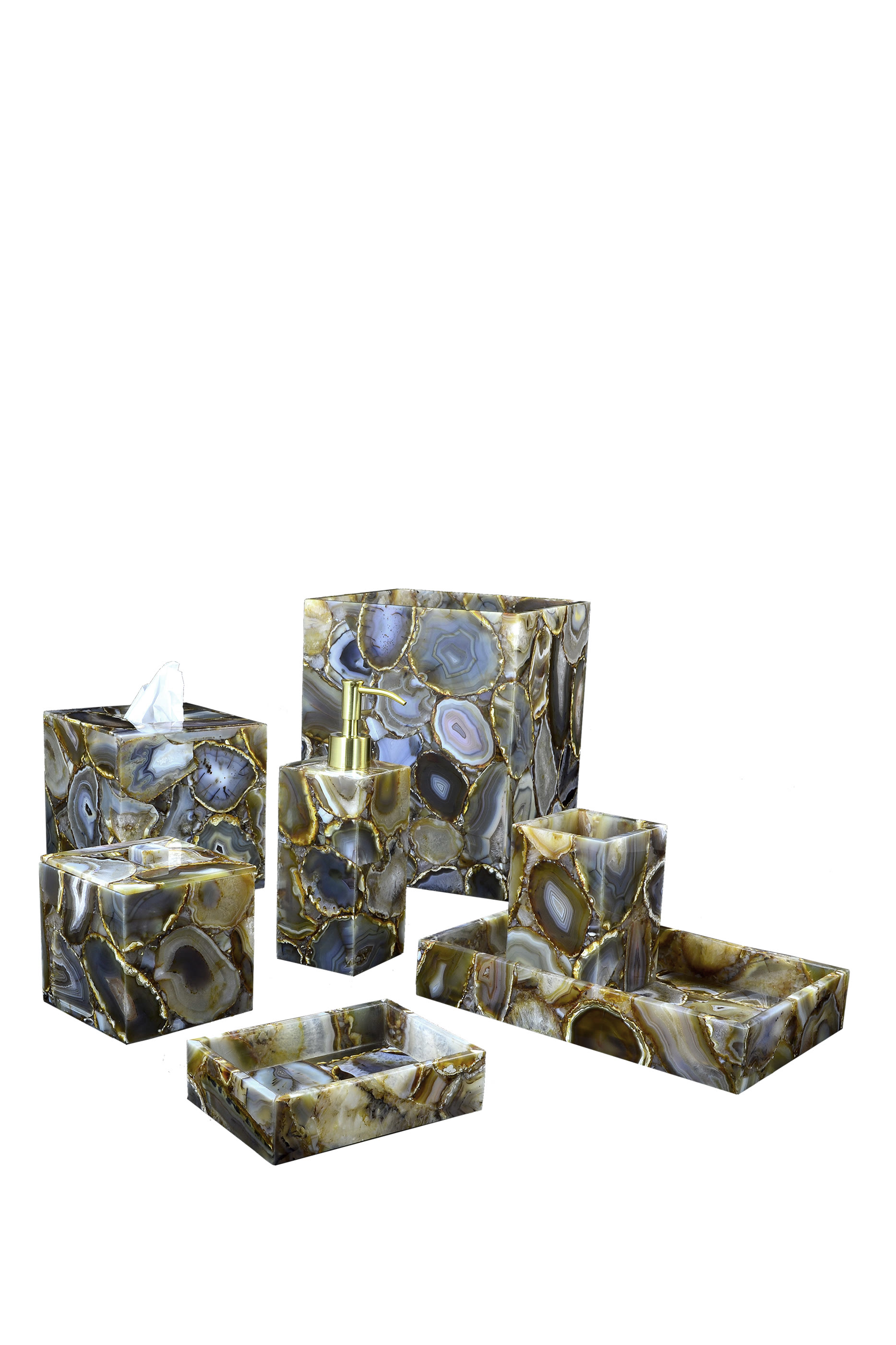 كوب من حجر العقيق شبه الكريم