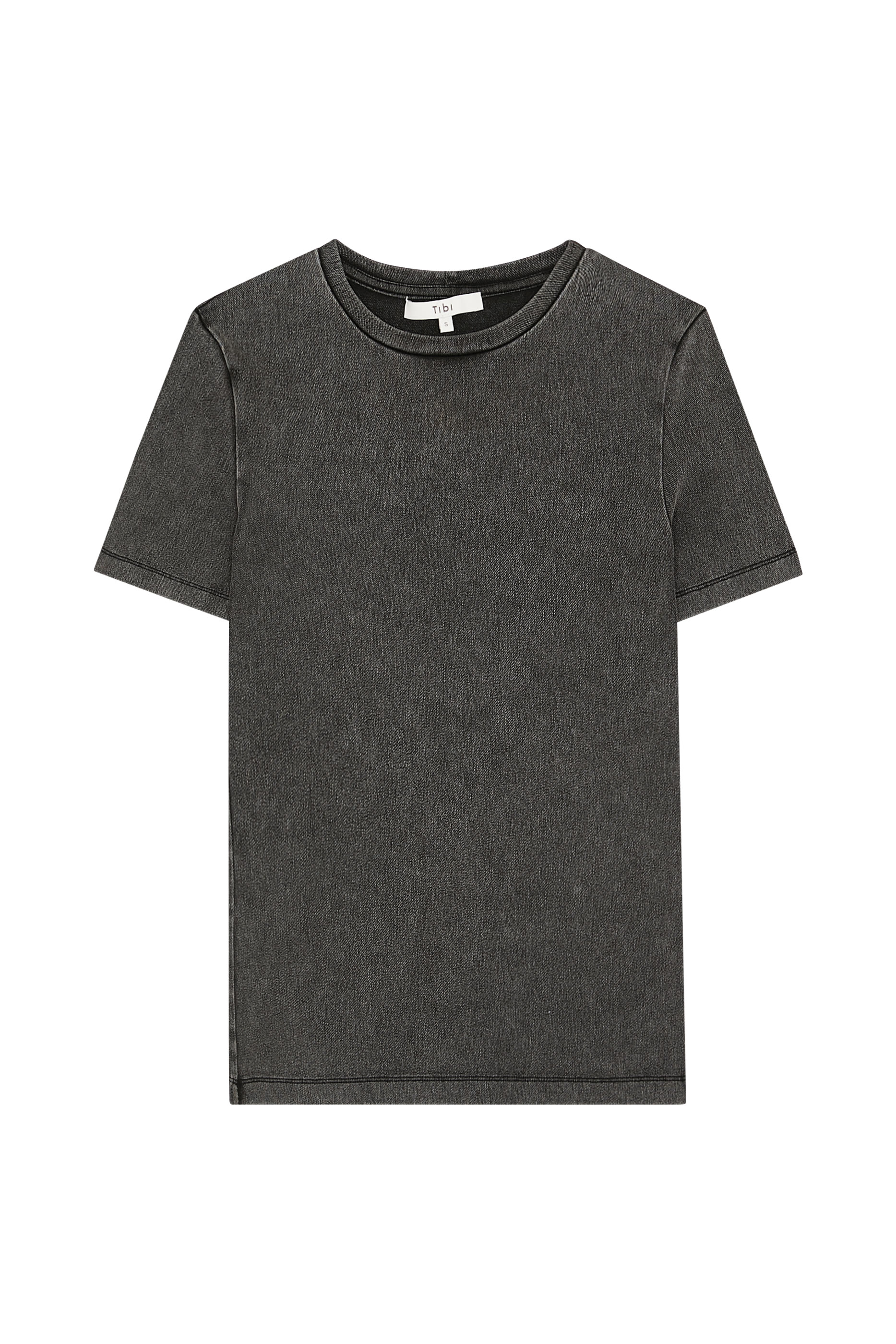 تيشيرت بقصة ضيقة دنيم مطاطي