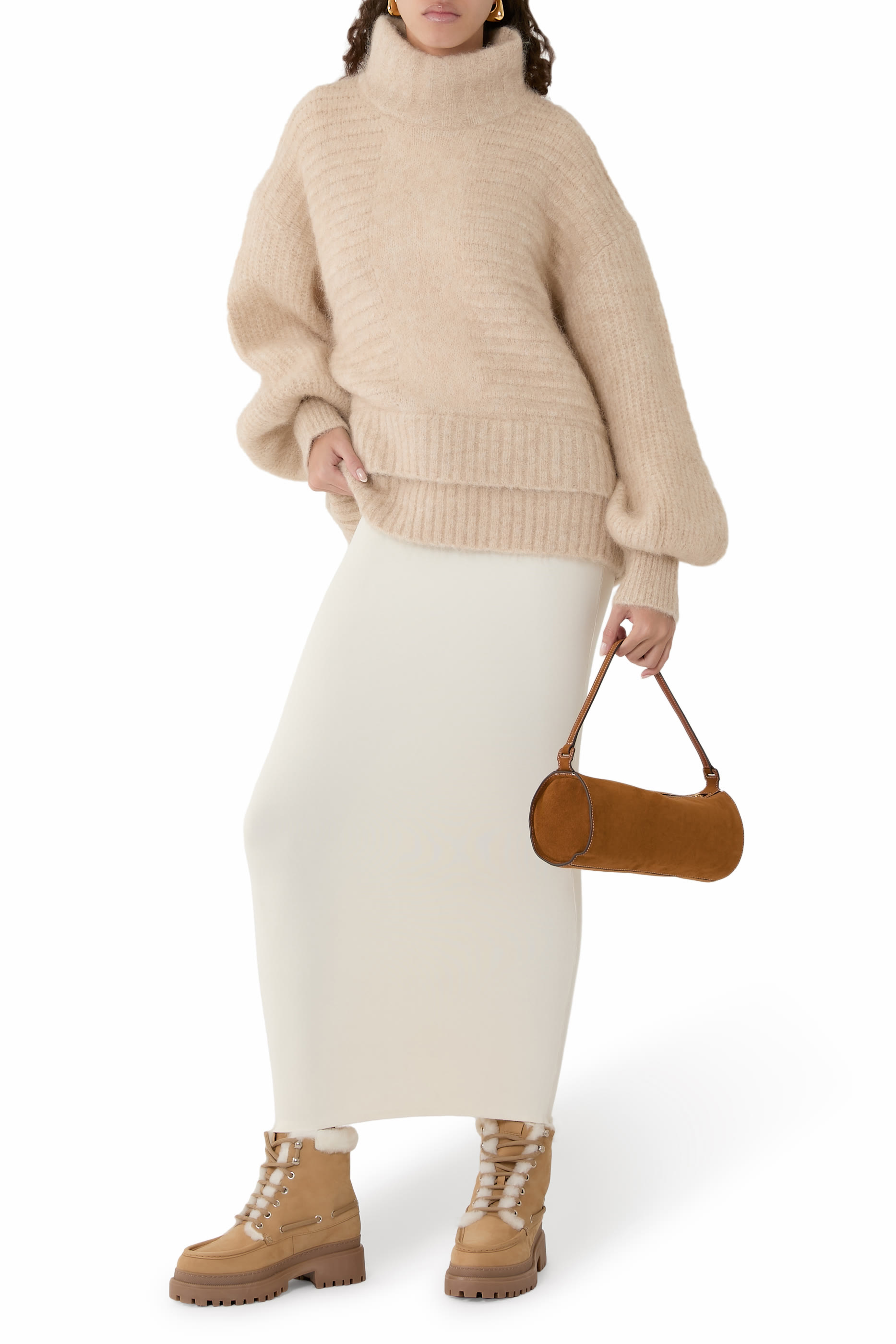 حذاء بوت ميرينيلو بطول الكاحل جلد حمل