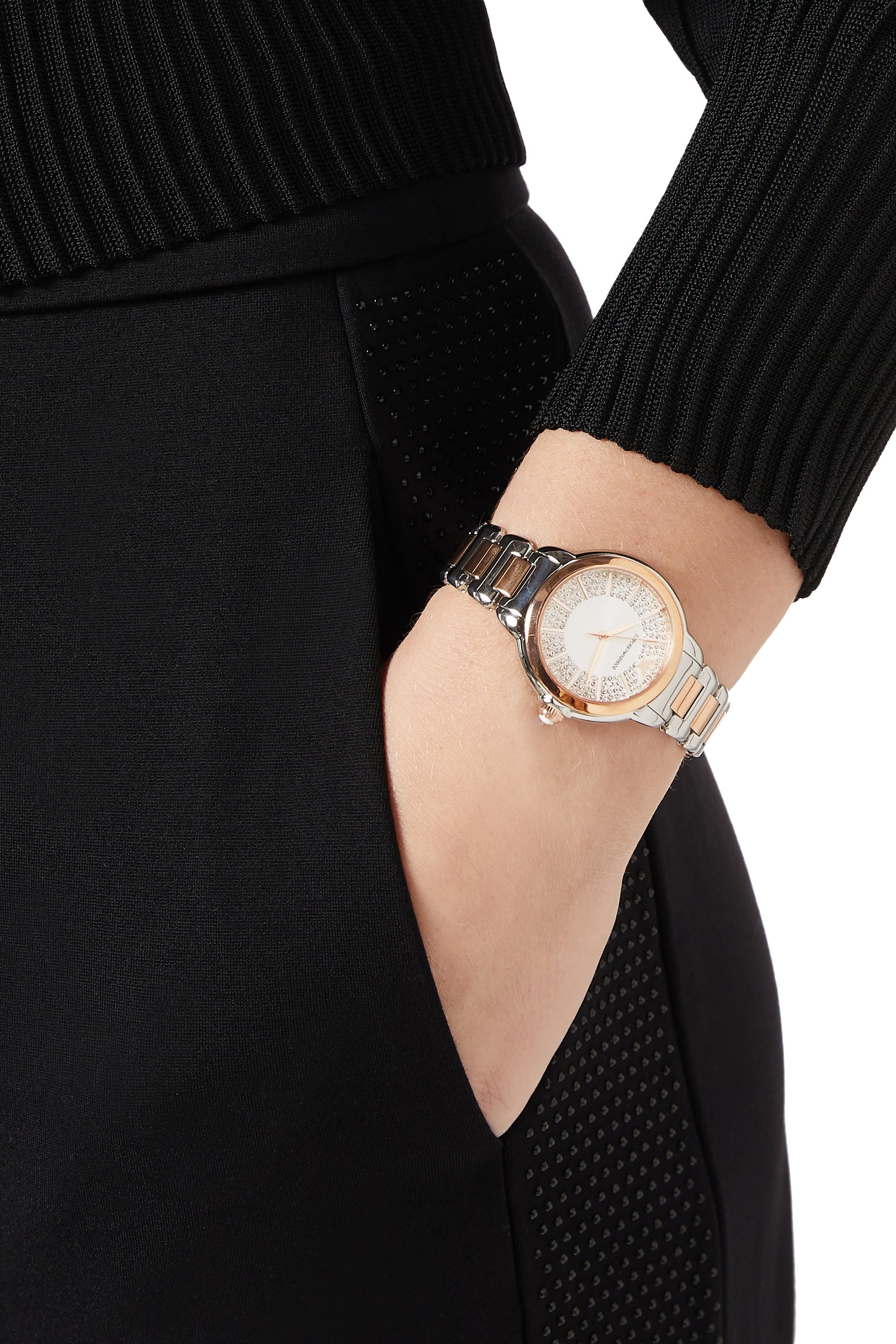 ساعة بثلاث عقارب ستانلس ستيل