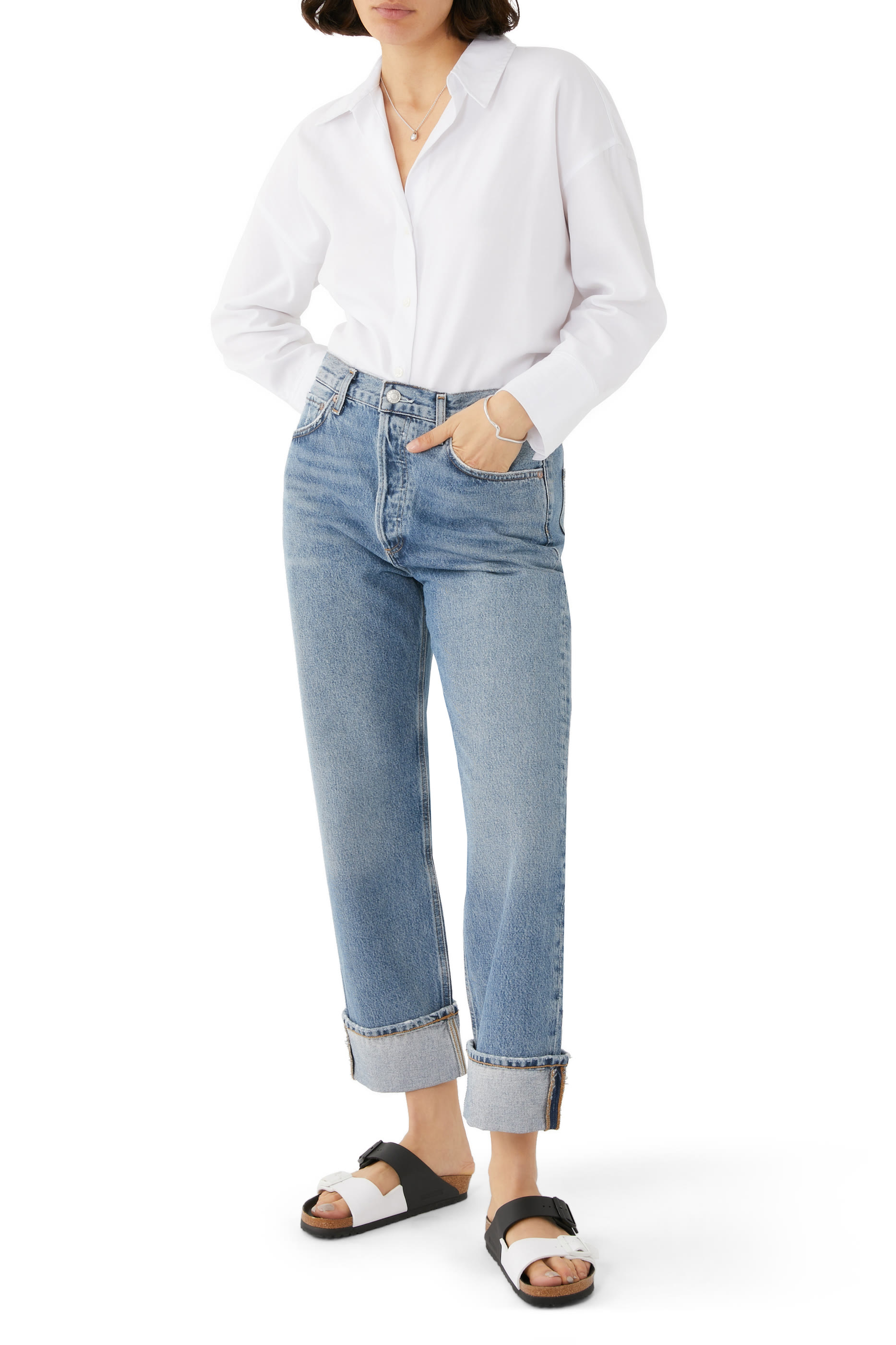 حذاء أريزونا سبليت مفتوح باللونين الأبيض والأسود