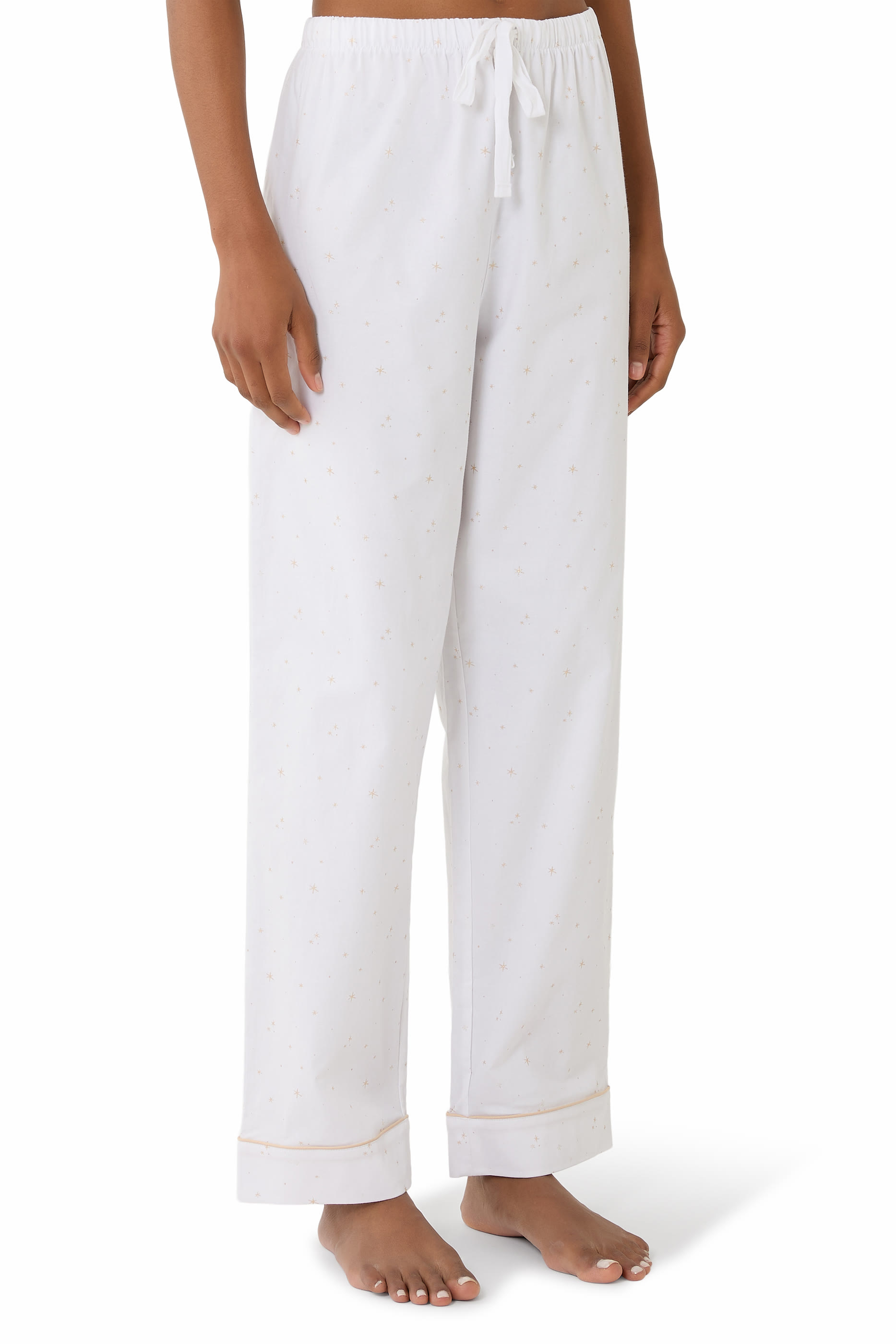 طقم بيجامة كلاسيكي بنقشة نجوم قطن عضوي