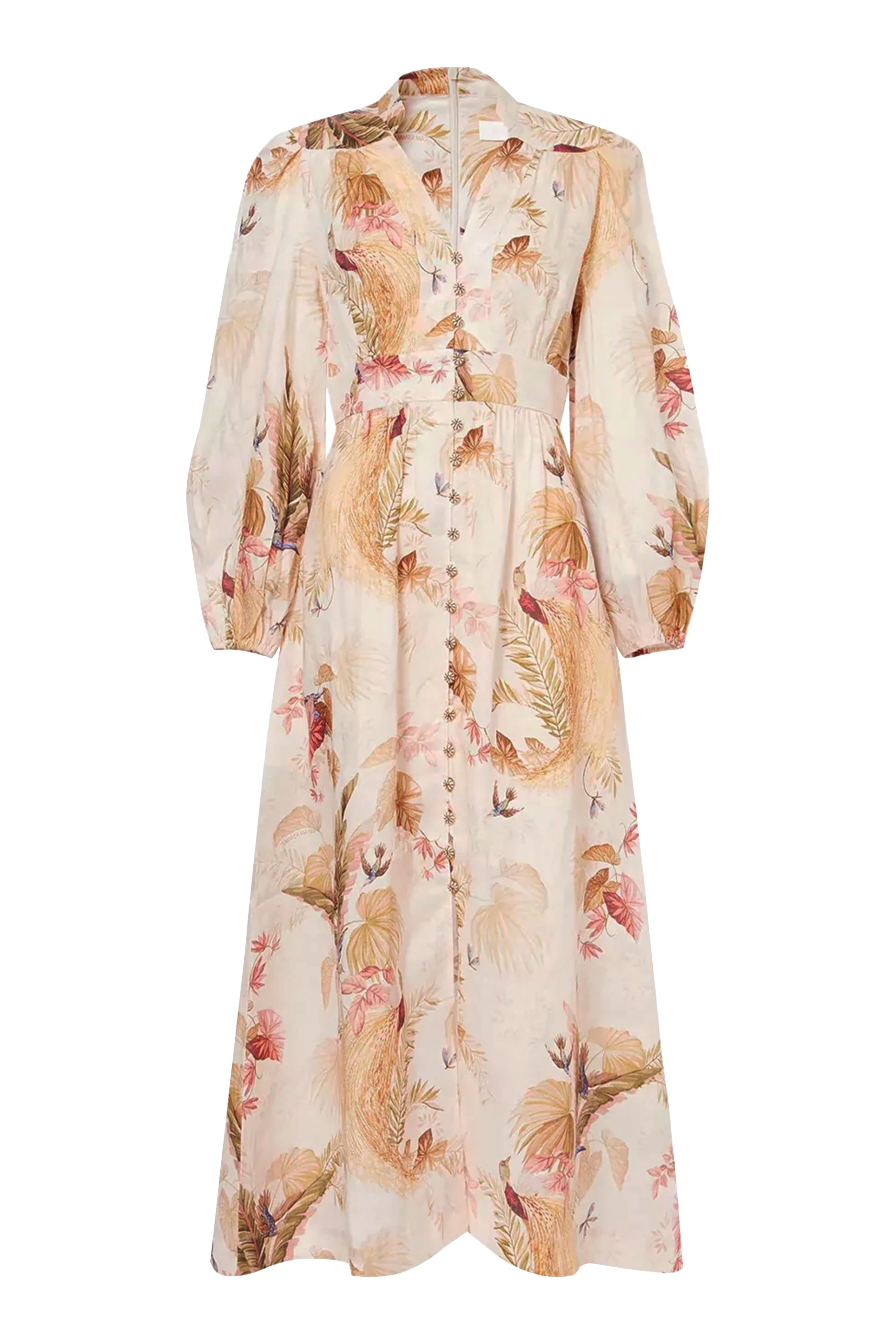 فستان أسيشن بياقة عميقة متوسط الطول