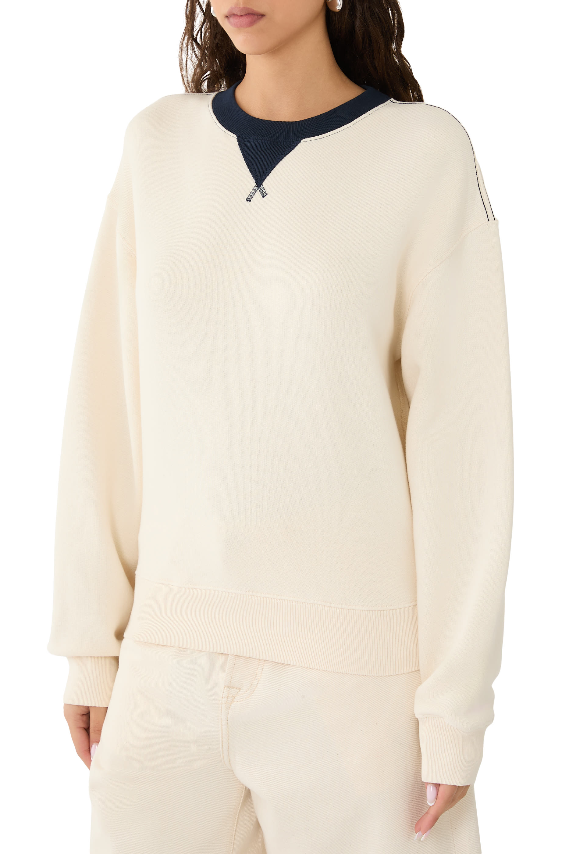 Contrast Collar Sweatshirt 