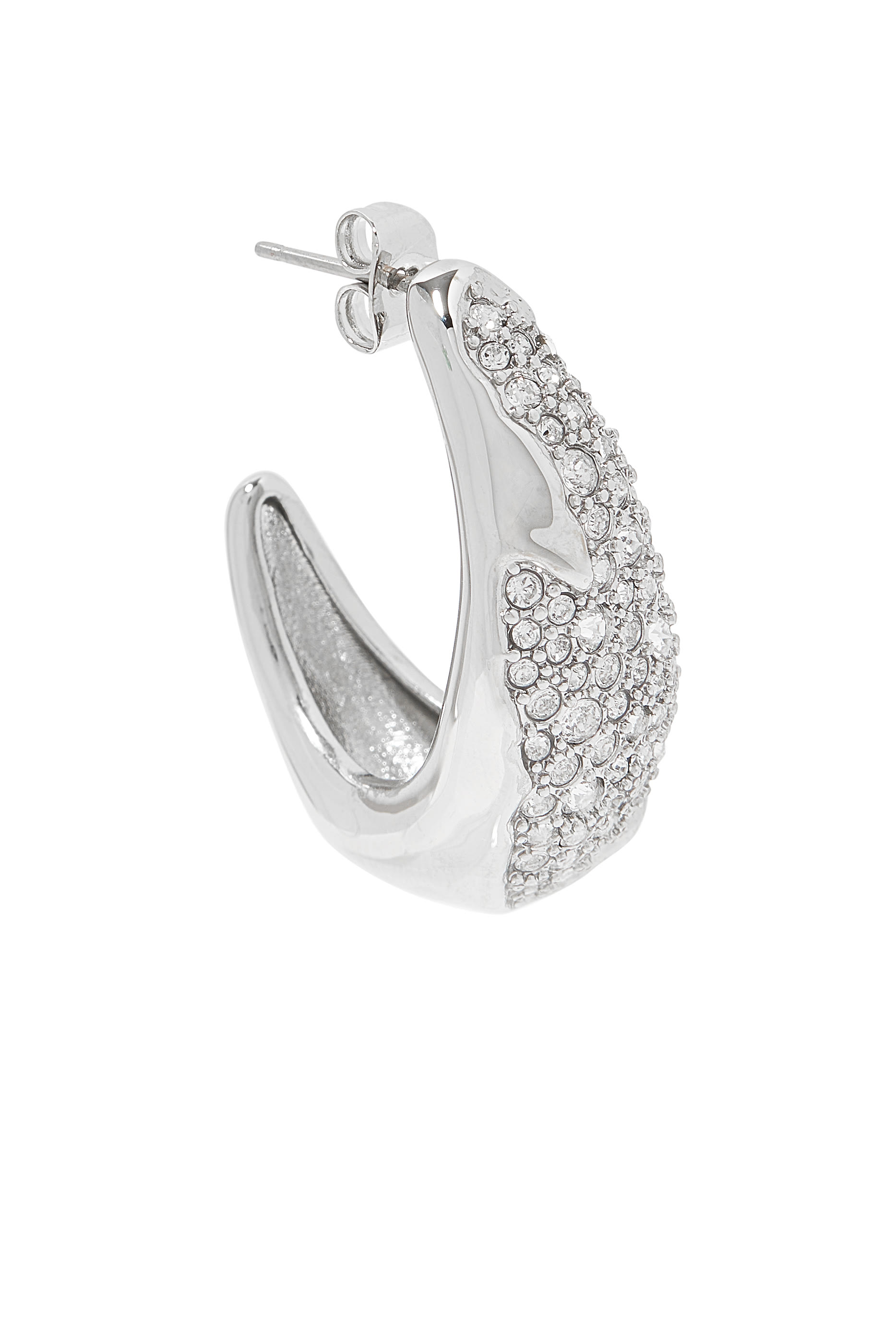 أقراط سولاناليس فضية مرصعة بكريستال