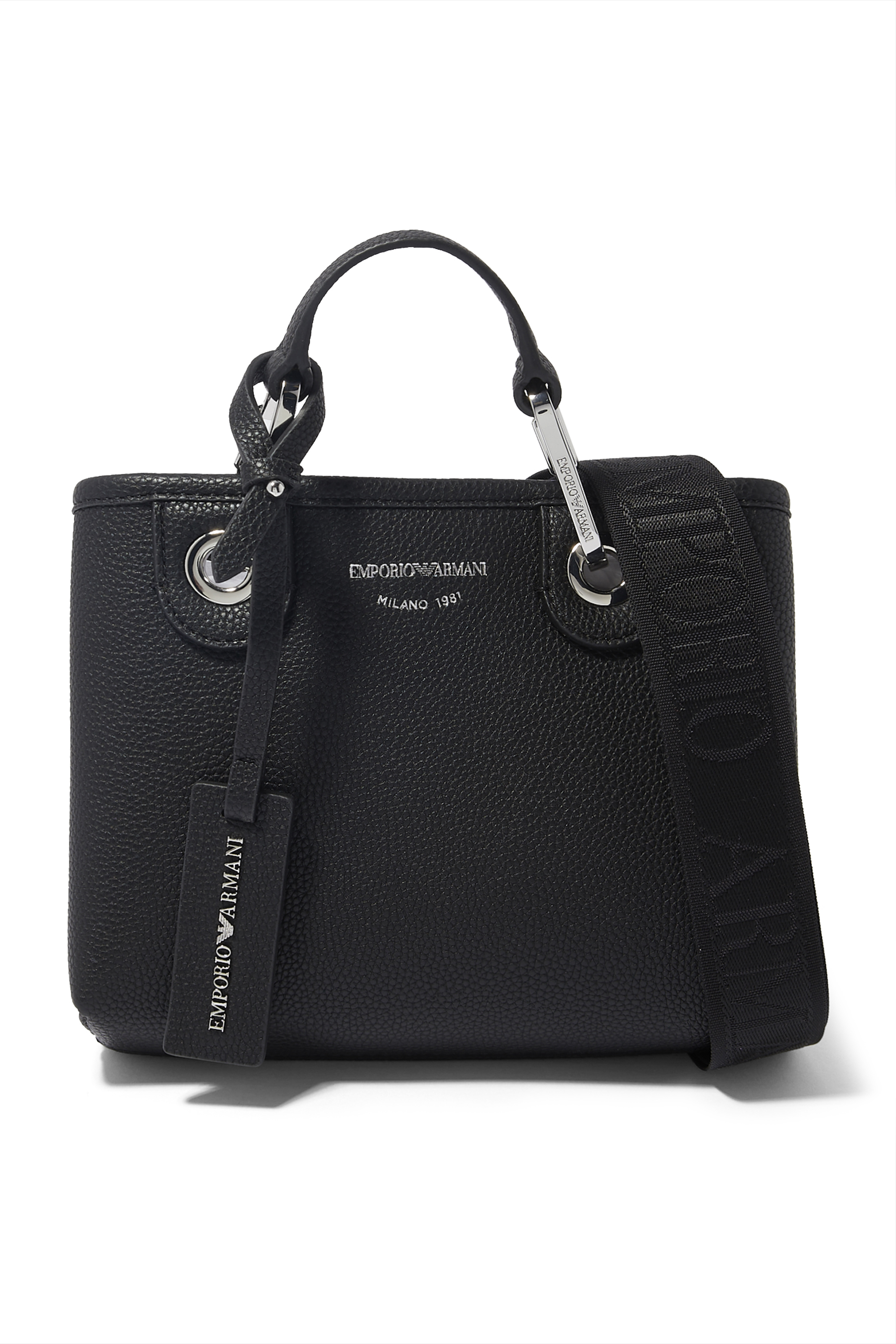 حقيبة صغيرة بطبعات بارزة بشعار الماركة