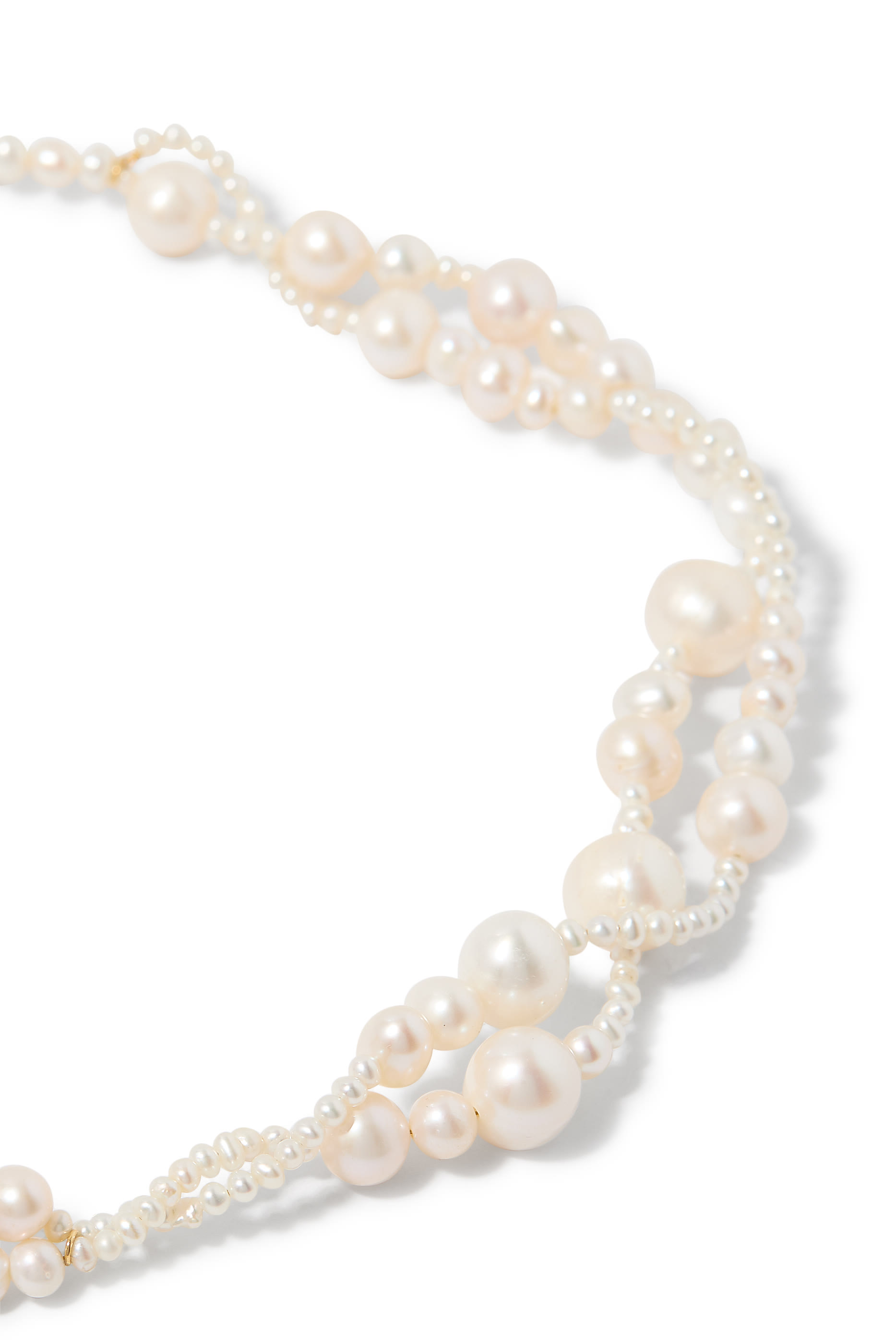 قلادة إيدو مزينة بلؤلؤ مياه عذبة، فضة إسترلينية مُعاد تدويرها مطلية بذهب أصفر عيار 18 قيراطًا