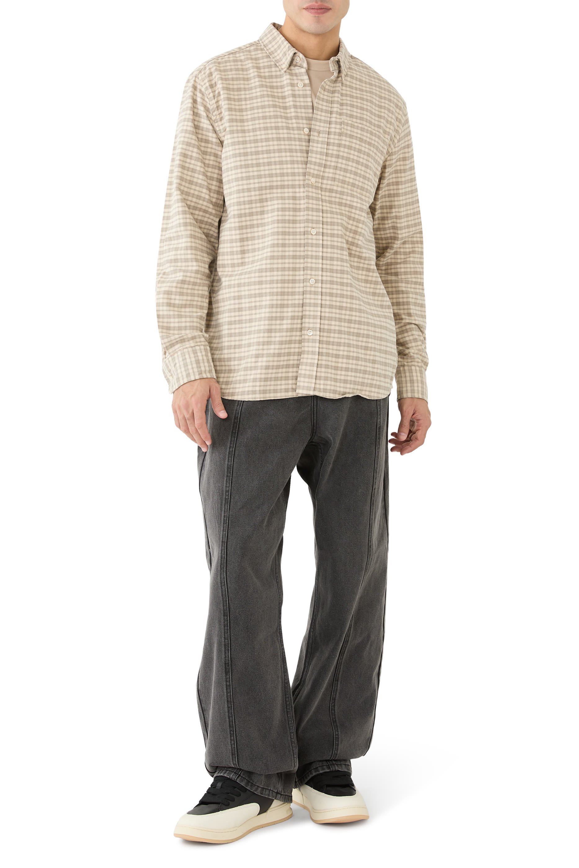 Super Loose Denim Jeans with Front Cut