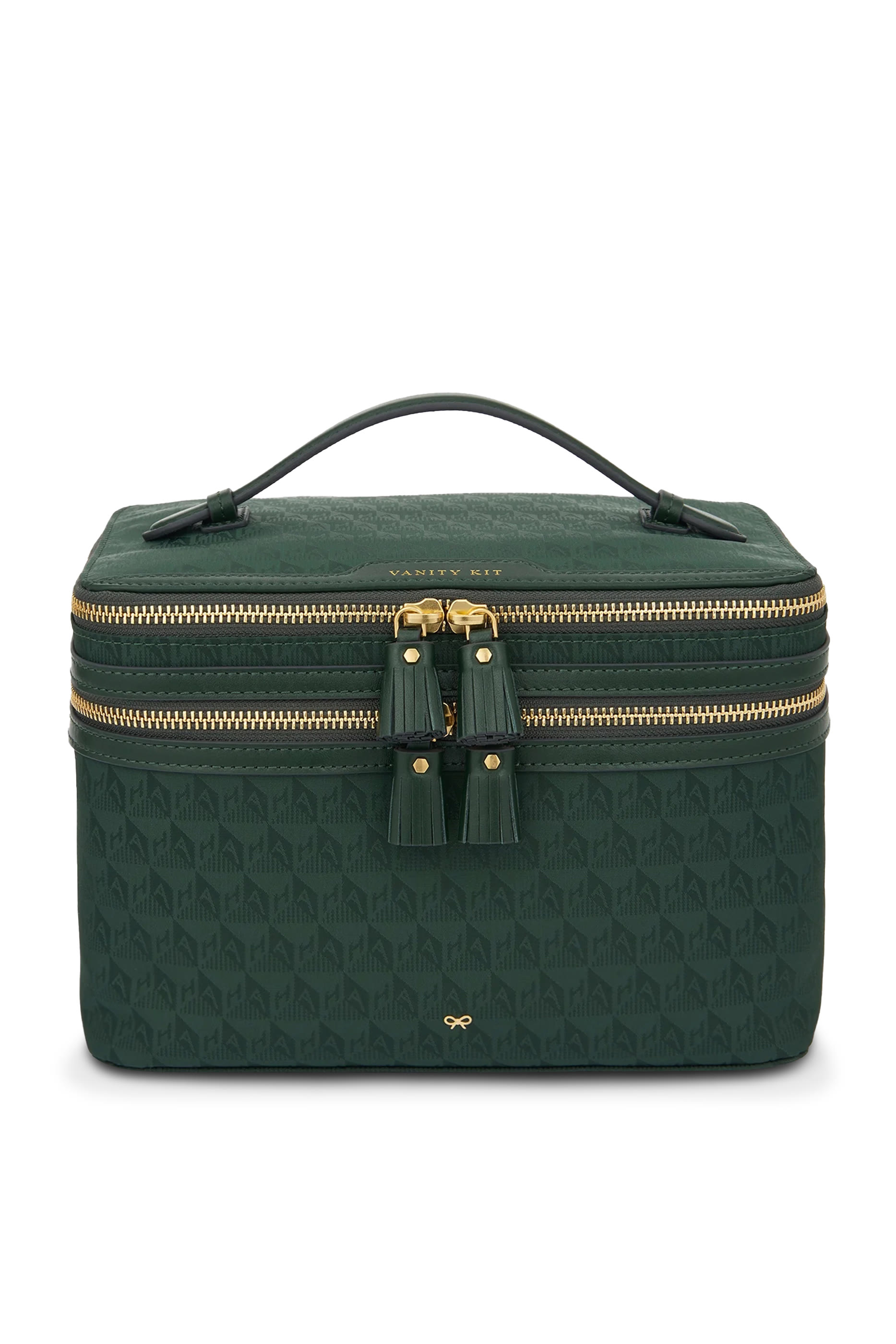 حقيبة بشعار الماركة لمجموعة مستحضرات التجميل