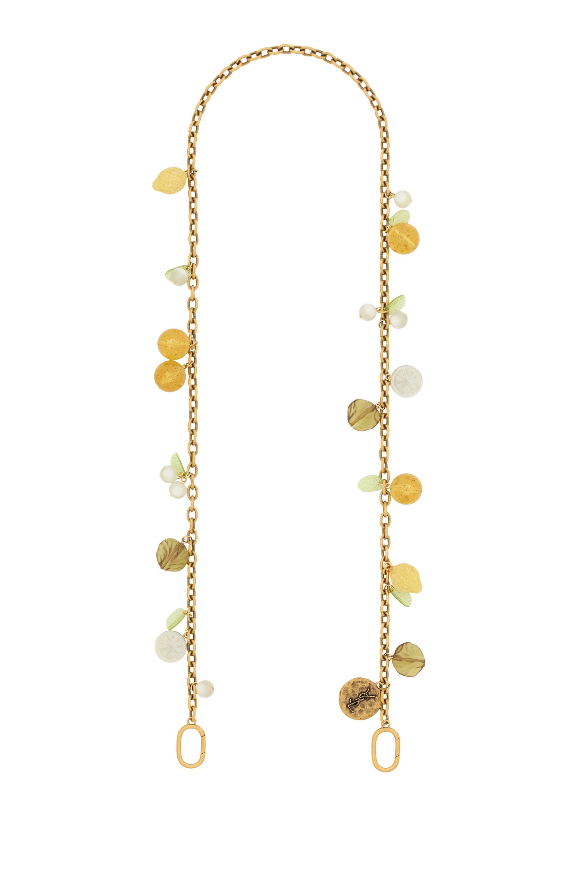 سلسلة بحلي برتقالية بأحجار راتنج