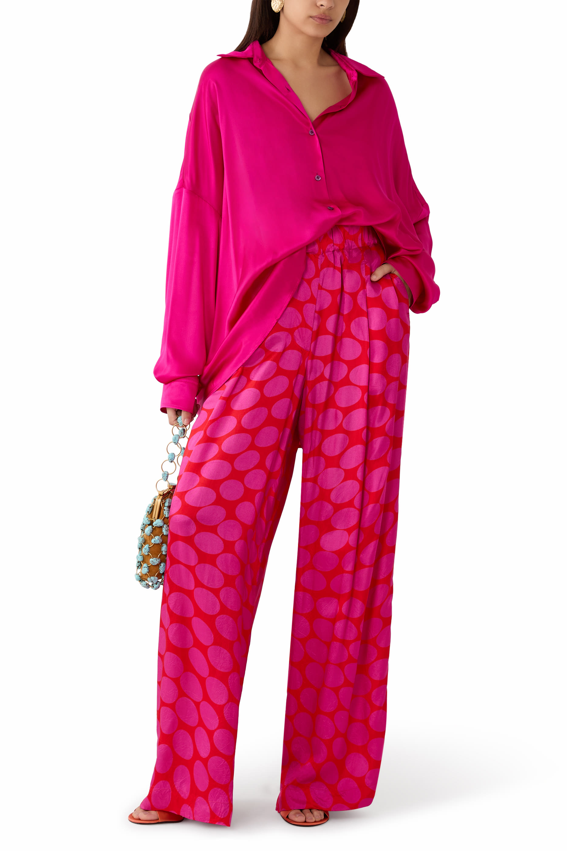 قميص كاسيا بقصة فضفاضة حرير