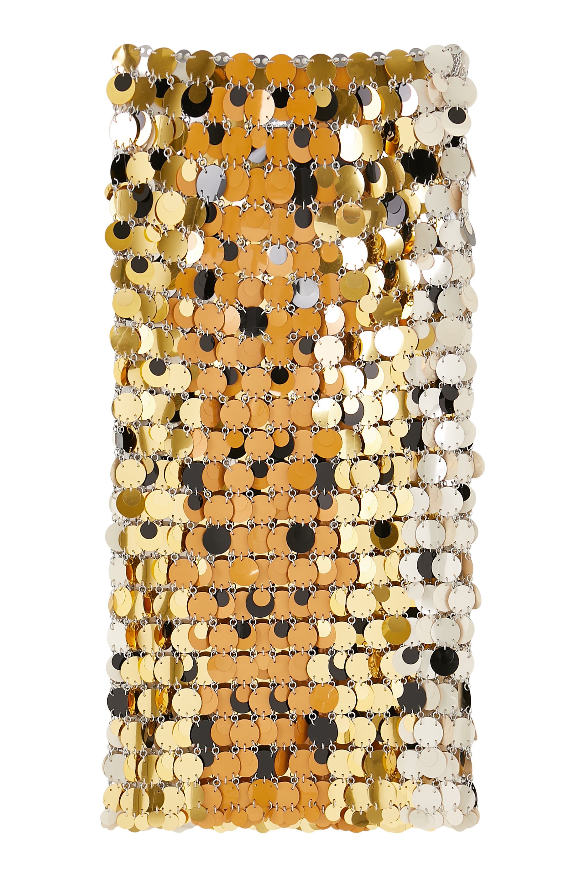 تنورة مزينة بأقراص لامعة