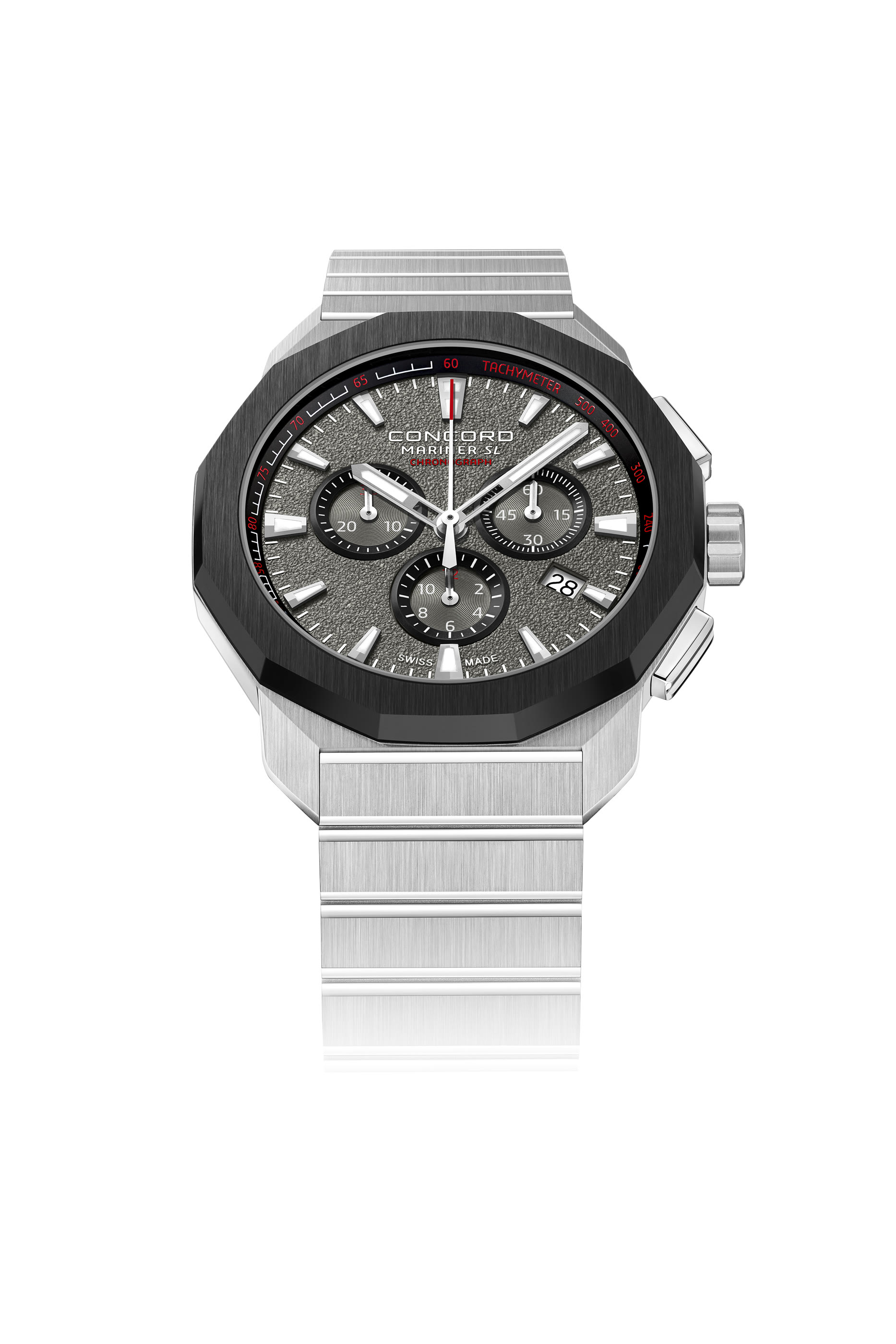 ساعة مارينر اس ال مرونوغارف كوارتز مزينة بكريستال ياقوتي، ستانلس ستيل